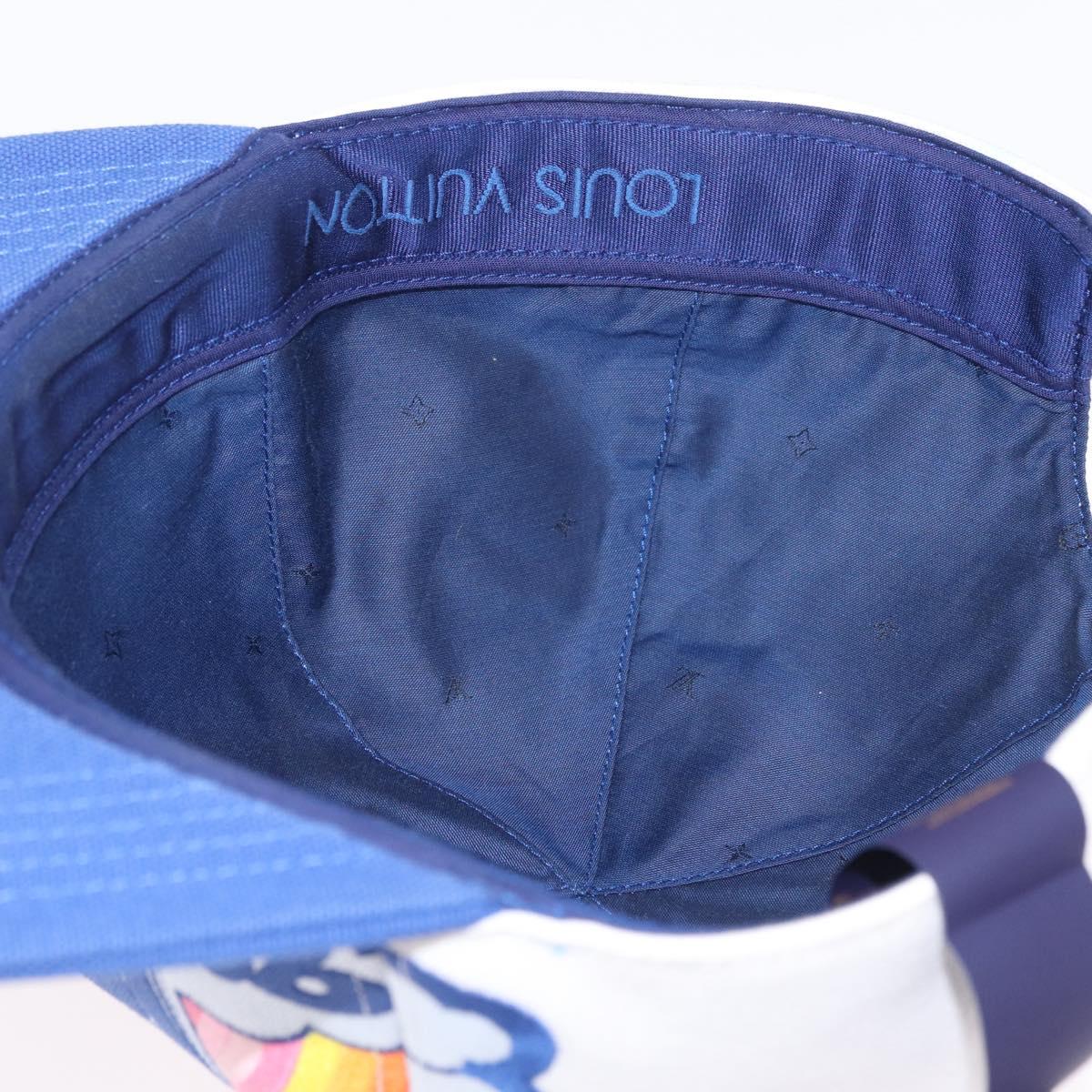 LOUIS VUITTON Baseball Cap Cotton White Blue M8160M LV Auth 209375M
