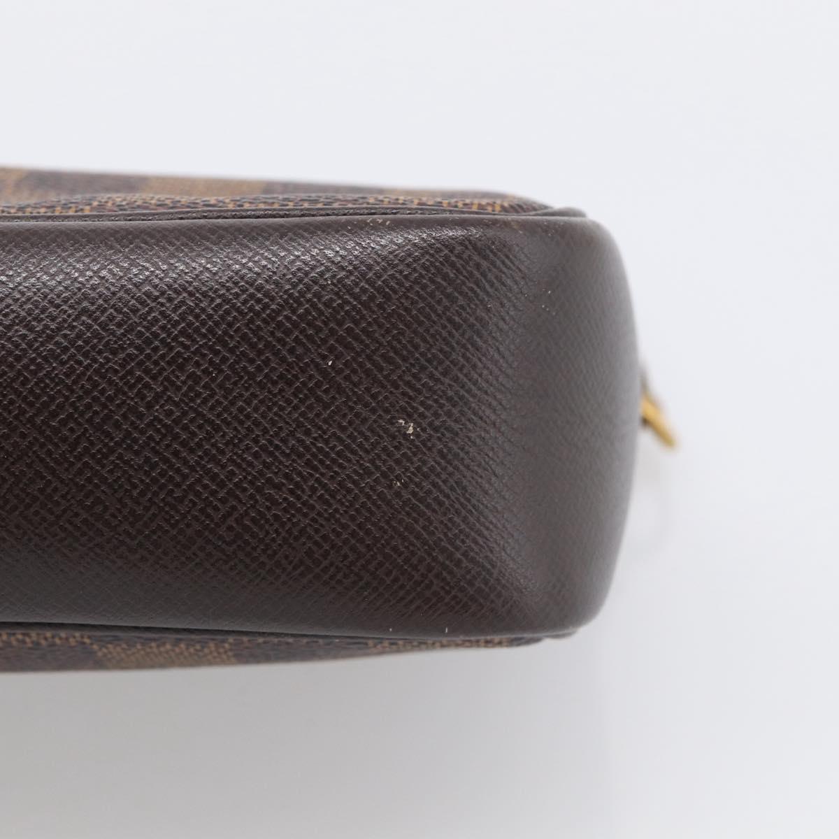LOUIS VUITTON Damier Ebene Trousse Make Up Pouch N51982 LV Auth 209381A