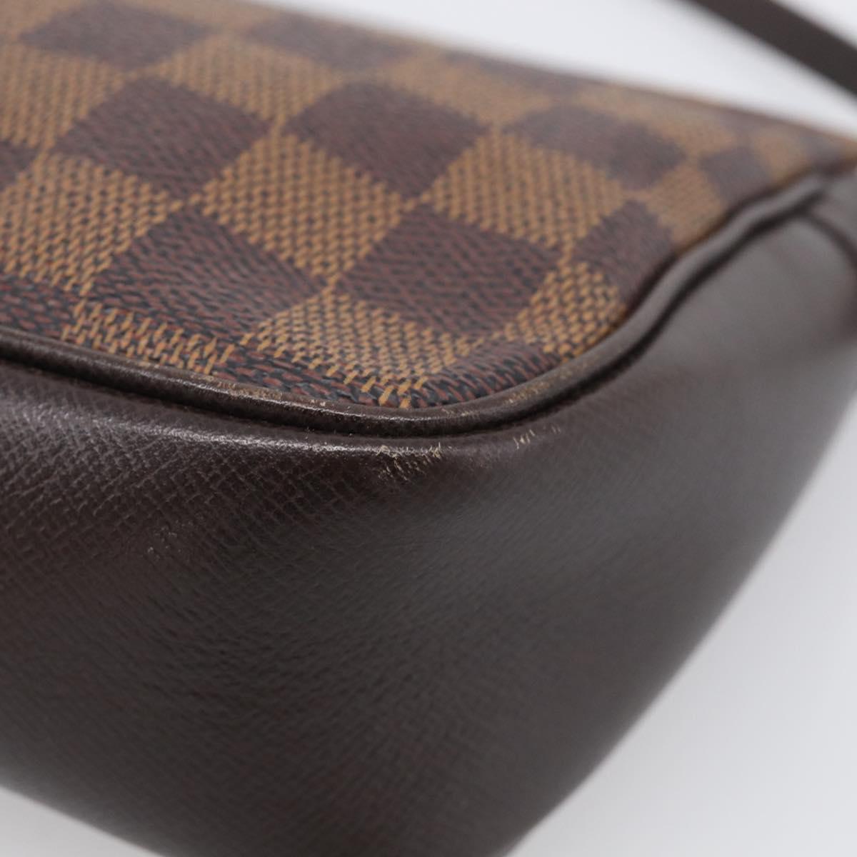 LOUIS VUITTON Damier Ebene Trousse Make Up Pouch N51982 LV Auth 209381A