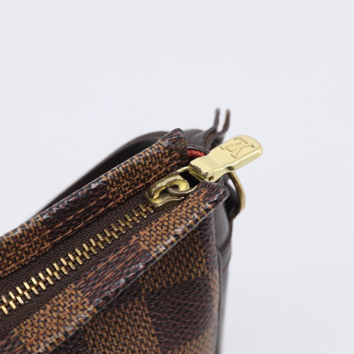LOUIS VUITTON Damier Ebene Trousse Make Up Pouch N51982 LV Auth 209381A