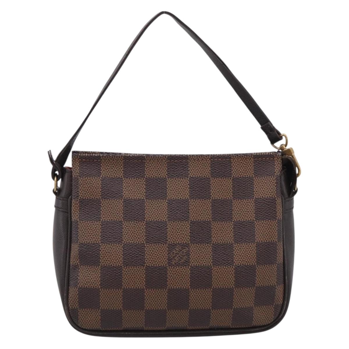 LOUIS VUITTON Damier Ebene Trousse Make Up Pouch N51982 LV Auth 209381A