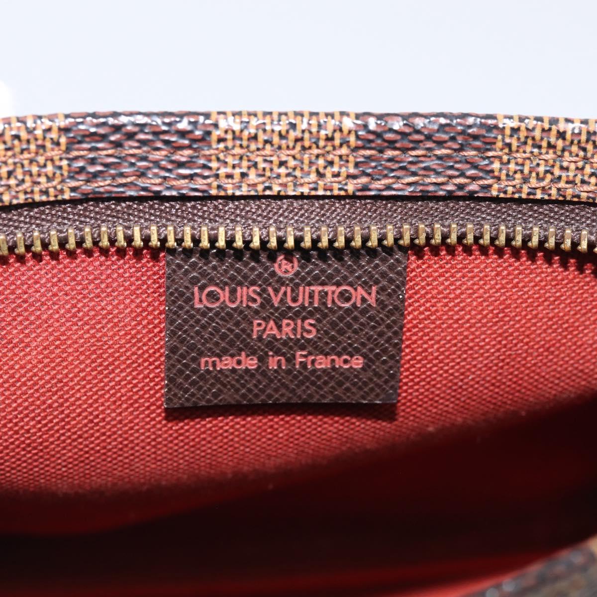 LOUIS VUITTON Damier Ebene Trousse Make Up Pouch N51982 LV Auth 209381A