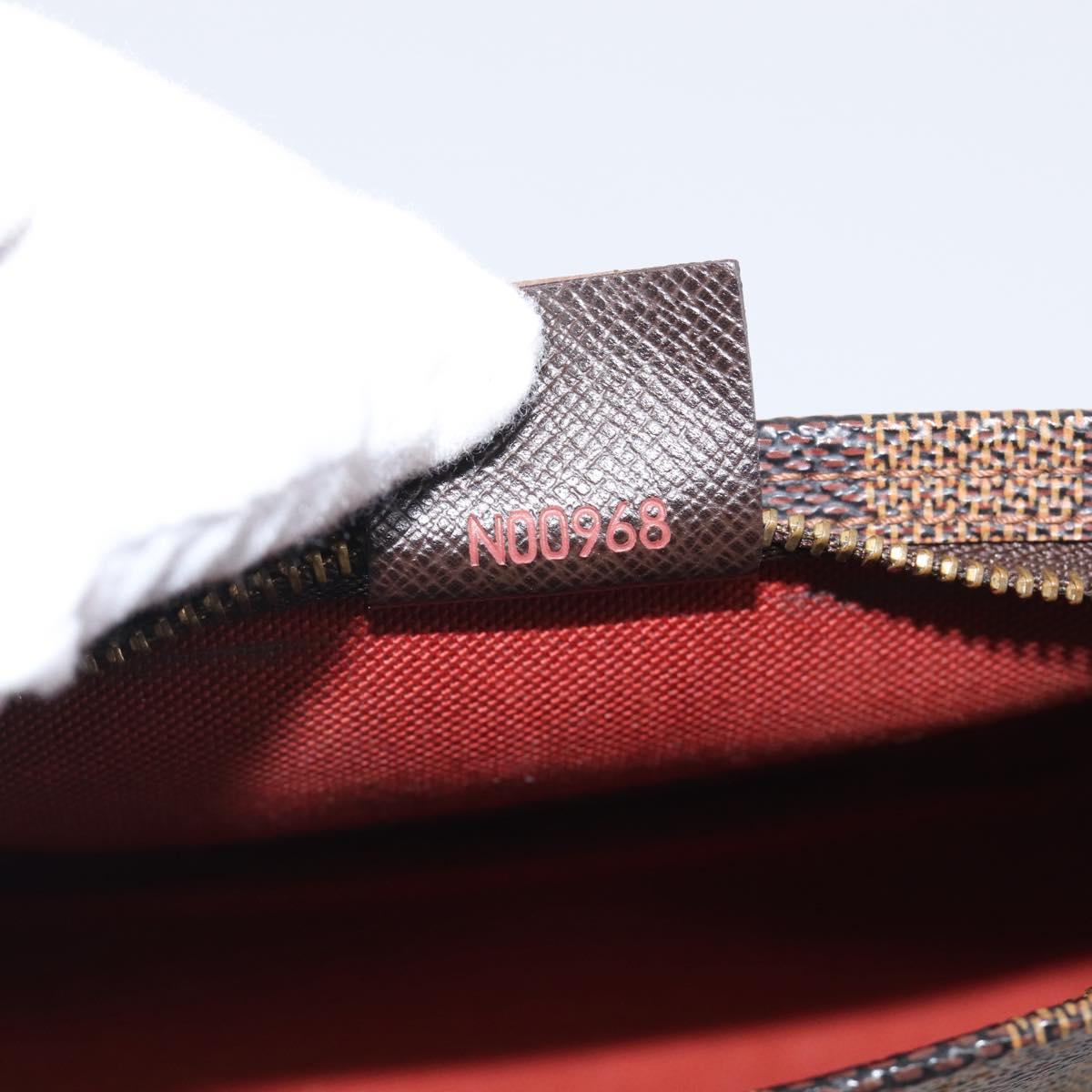 LOUIS VUITTON Damier Ebene Trousse Make Up Pouch N51982 LV Auth 209381A