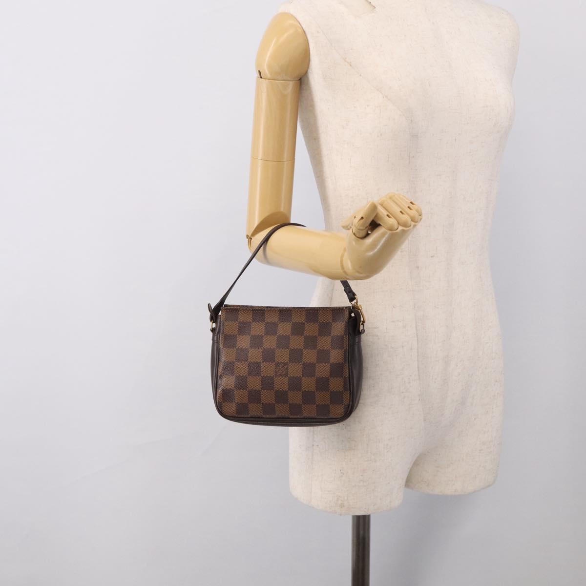 LOUIS VUITTON Damier Ebene Trousse Make Up Pouch N51982 LV Auth 209381A