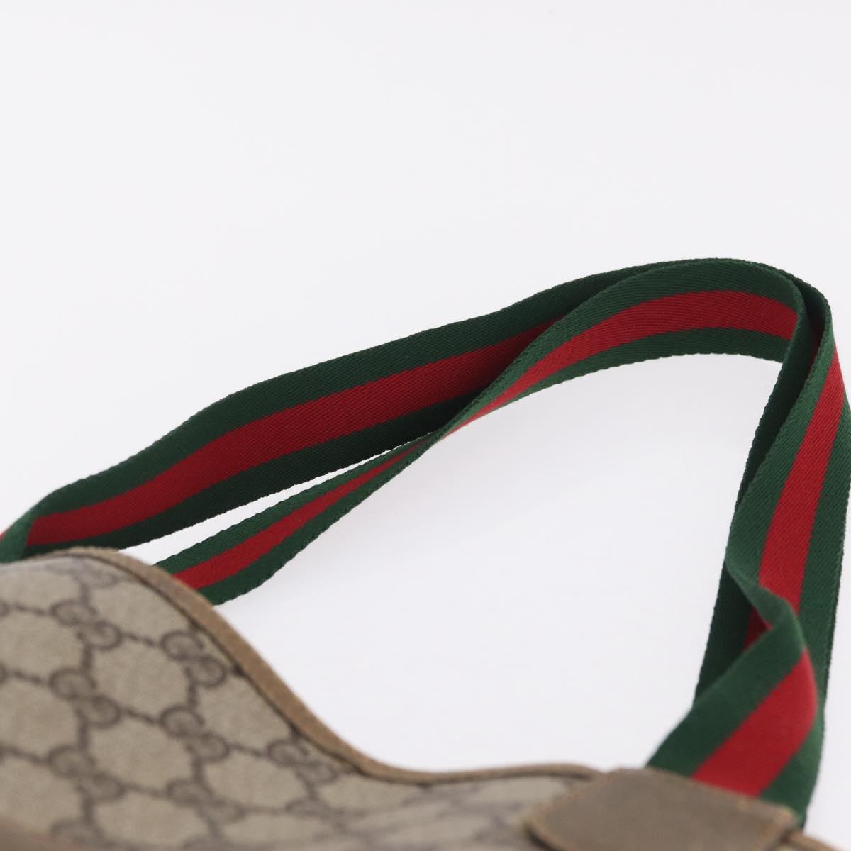 GUCCI GG Supreme Web Sherry Line Tote Bag PVC Beige 39 02 003 Auth 209387