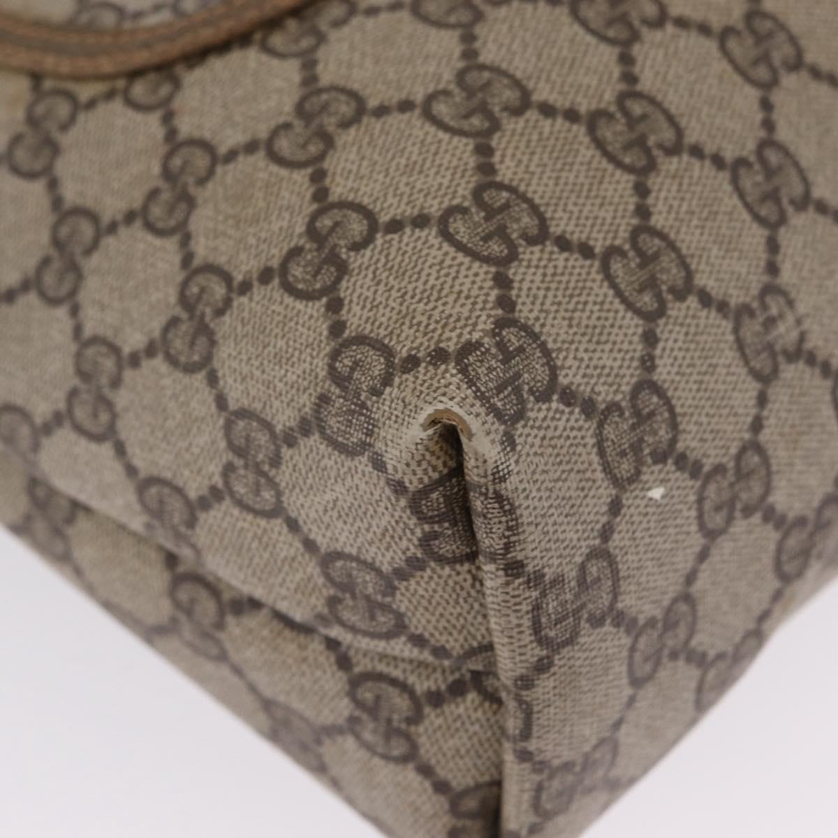 GUCCI GG Supreme Web Sherry Line Tote Bag PVC Beige 39 02 003 Auth 209387