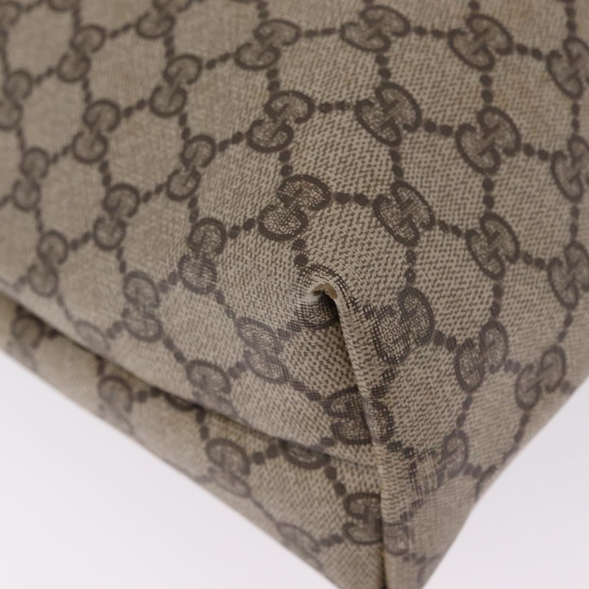 GUCCI GG Supreme Web Sherry Line Tote Bag PVC Beige 39 02 003 Auth 209387