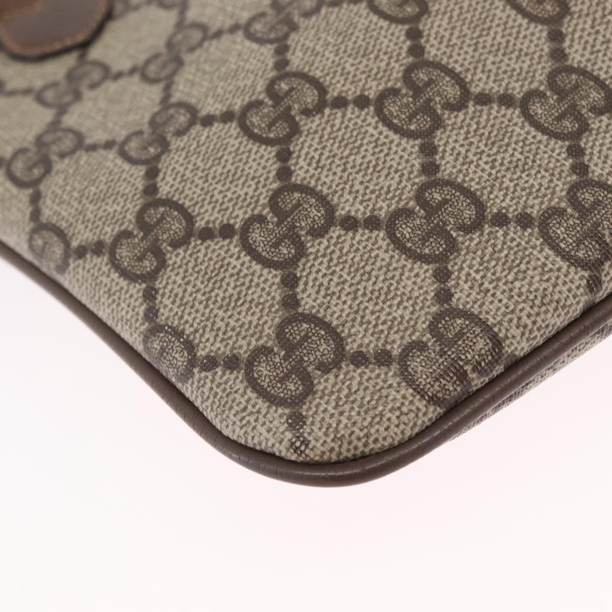 GUCCI GG Supreme Web Sherry Line Shoulder Bag PVC Beige 904 02 047 Auth 209388