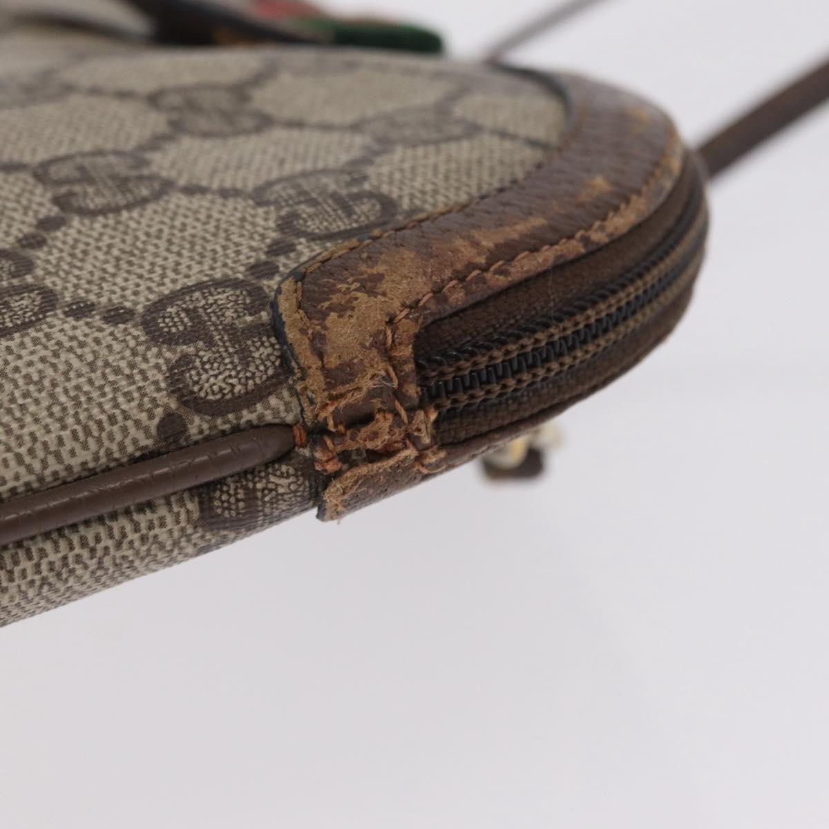 GUCCI GG Supreme Web Sherry Line Shoulder Bag PVC Beige 904 02 047 Auth 209388