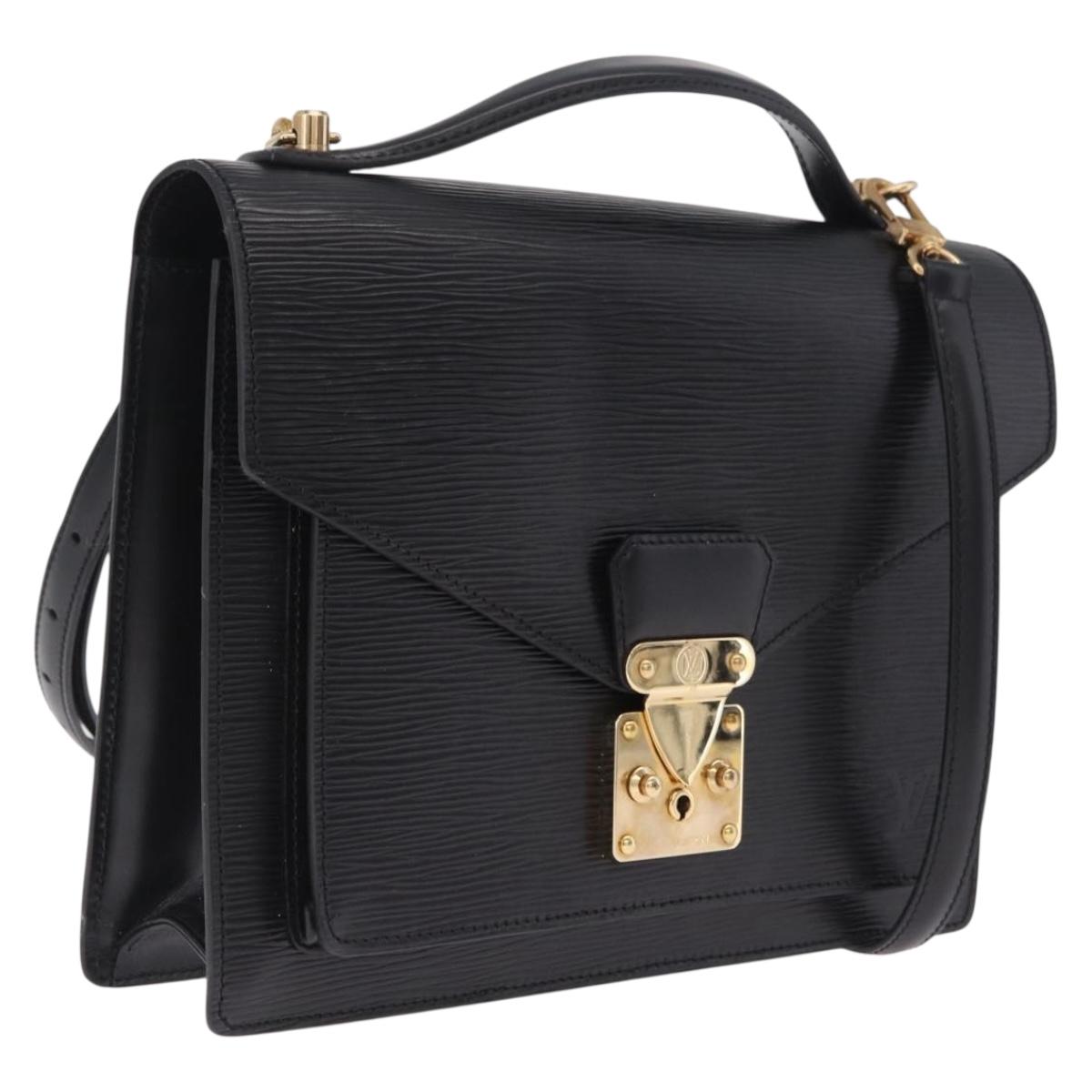 LOUIS VUITTON Epi Monceau 28 Hand Bag Black M52122 LV Auth 209393A