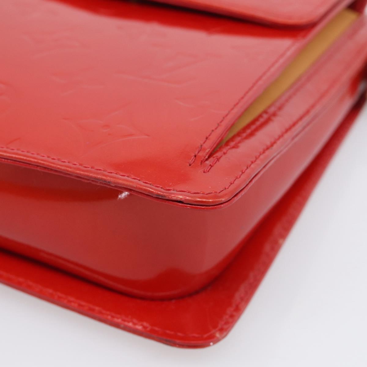 LOUIS VUITTON Monogram Vernis Motto Accessory Pouch Red M91137 LV Auth 209398V