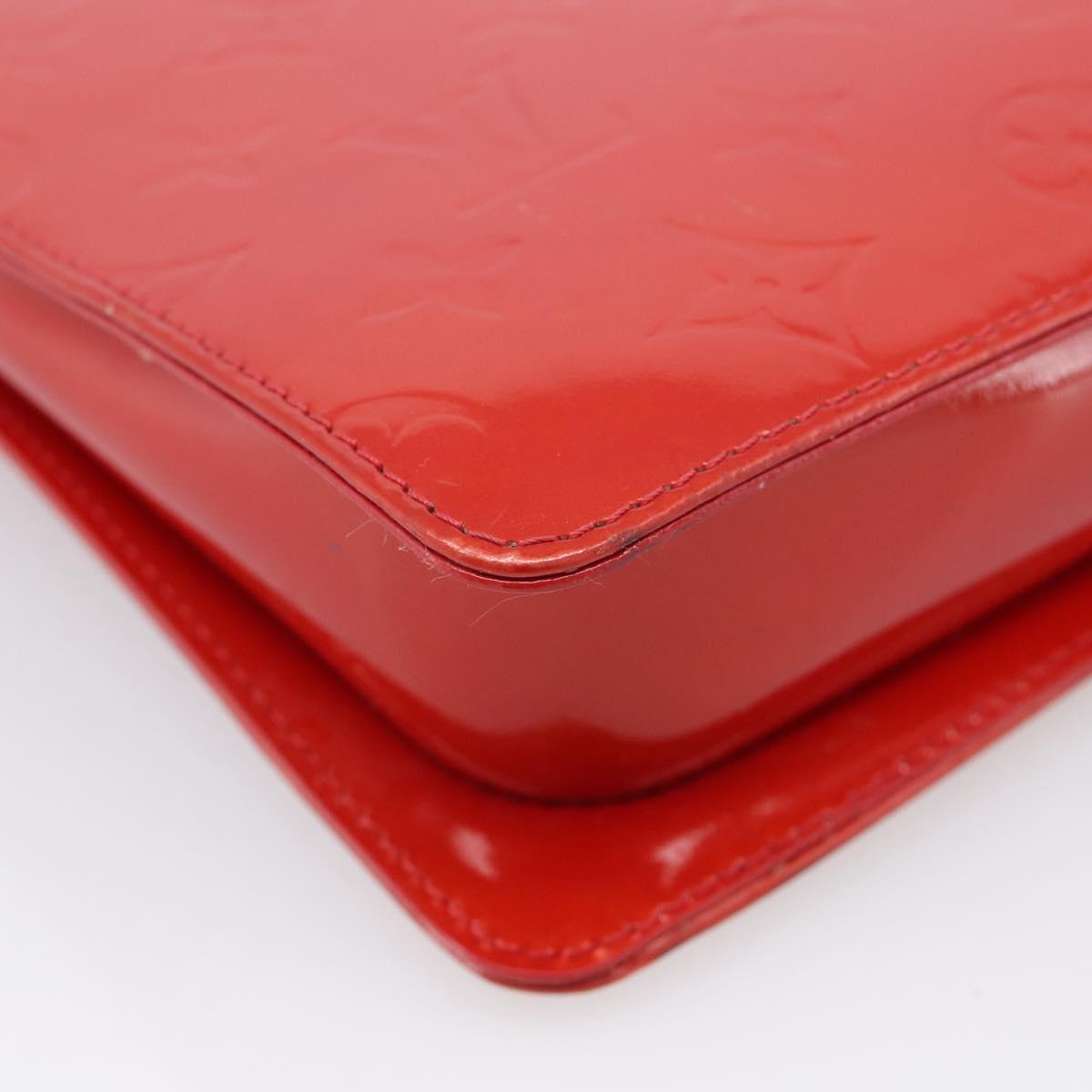 LOUIS VUITTON Monogram Vernis Motto Accessory Pouch Red M91137 LV Auth 209398V