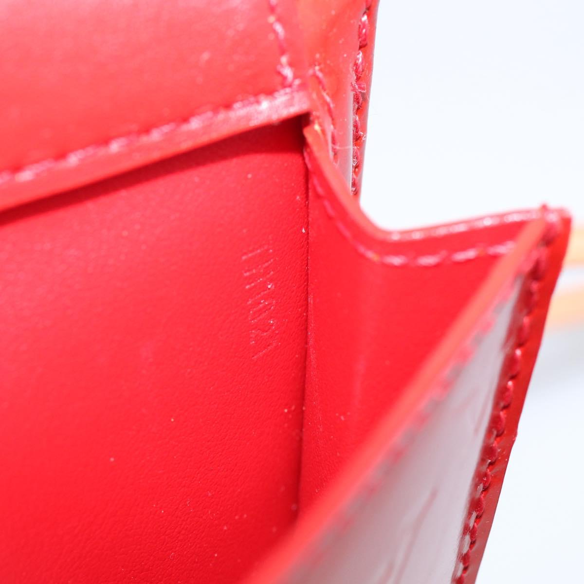 LOUIS VUITTON Monogram Vernis Motto Accessory Pouch Red M91137 LV Auth 209398V