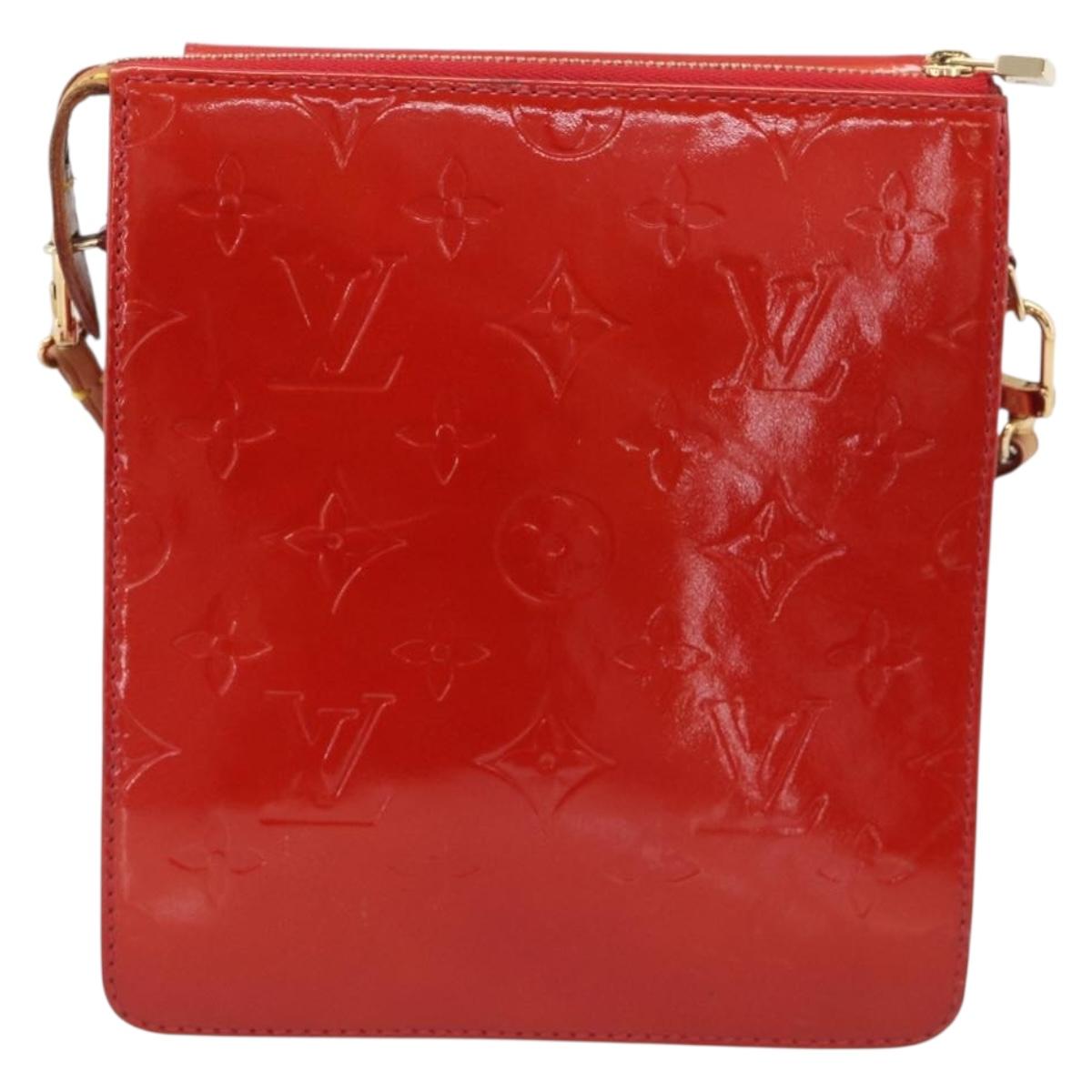 LOUIS VUITTON Monogram Vernis Motto Accessory Pouch Red M91137 LV Auth 209398V