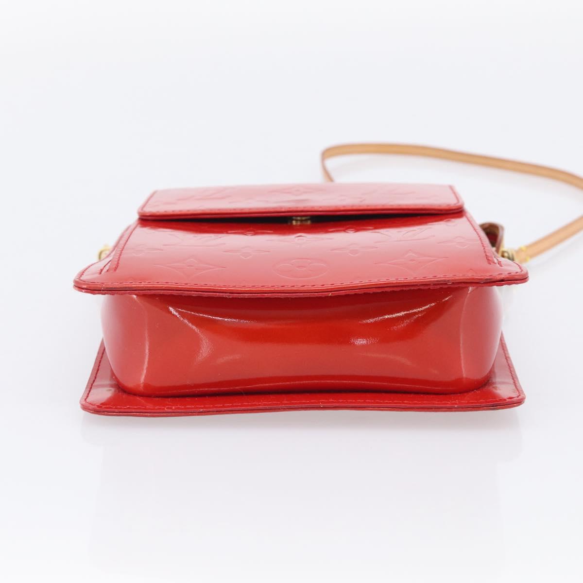 LOUIS VUITTON Monogram Vernis Motto Accessory Pouch Red M91137 LV Auth 209398V