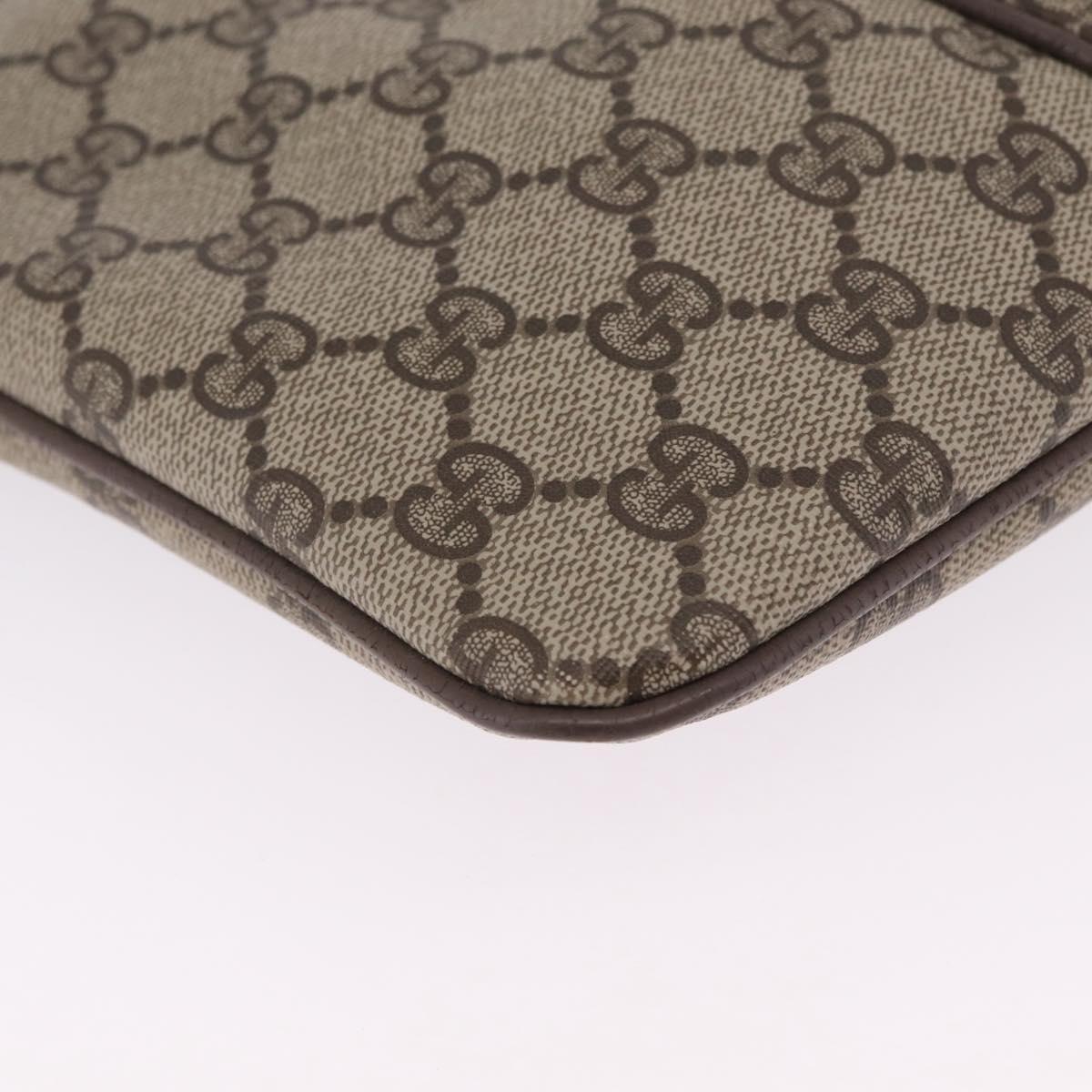 GUCCI GG Supreme Web Sherry Line Shoulder Bag PVC Beige 904 02 047 Auth 209405