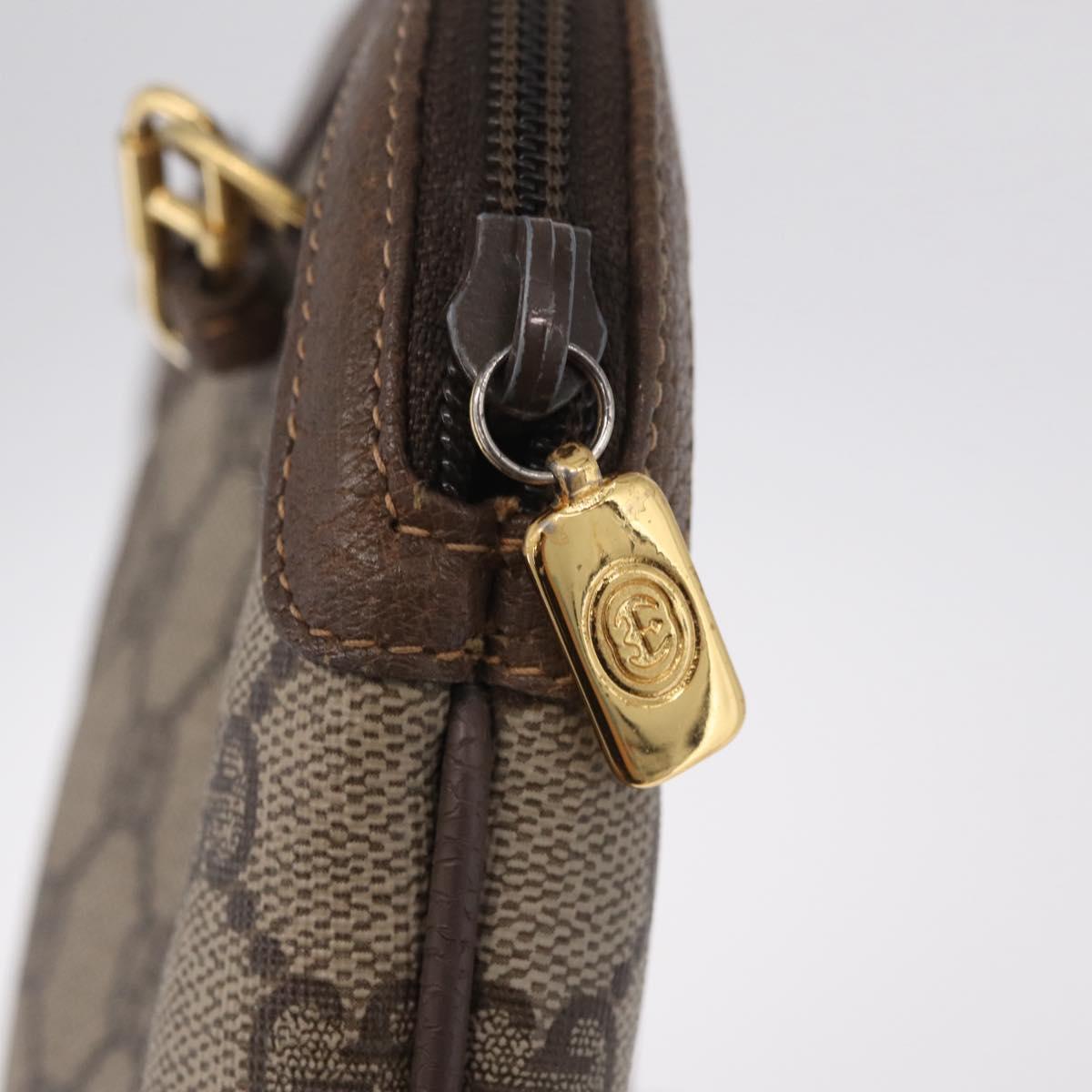 GUCCI GG Supreme Web Sherry Line Shoulder Bag PVC Beige 904 02 047 Auth 209405