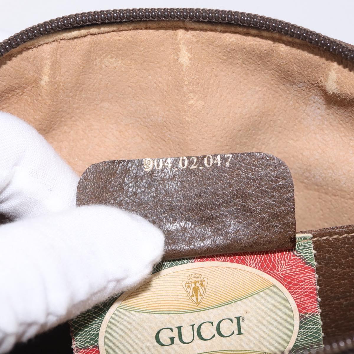 GUCCI GG Supreme Web Sherry Line Shoulder Bag PVC Beige 904 02 047 Auth 209405