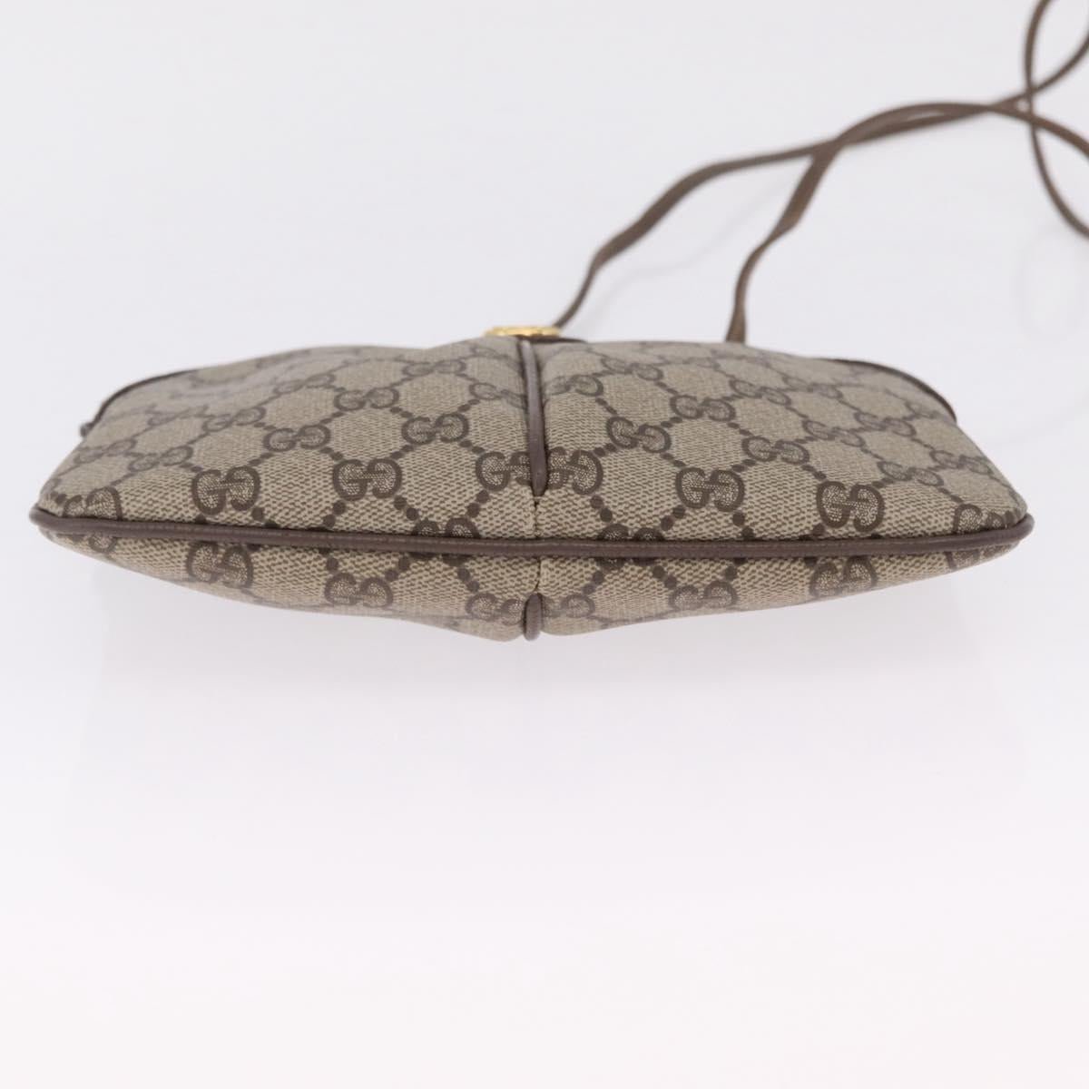 GUCCI GG Supreme Web Sherry Line Shoulder Bag PVC Beige 904 02 047 Auth 209405