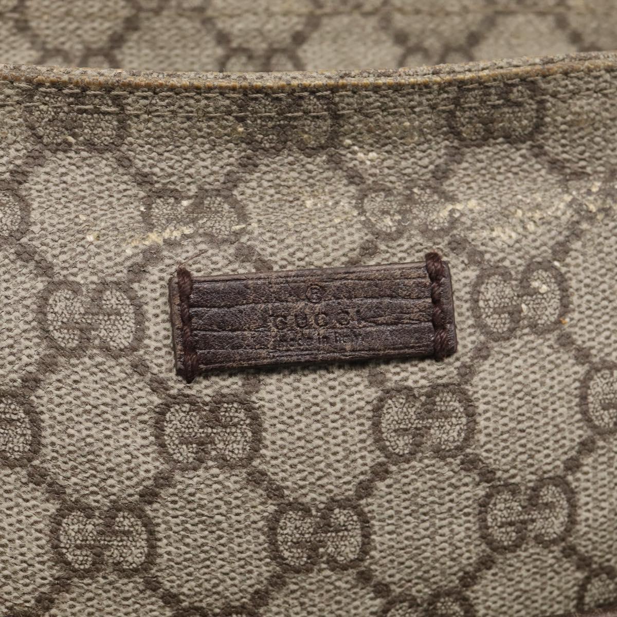 GUCCI GG Supreme Shoulder Bag PVC Beige Silver 141626 Auth 209406