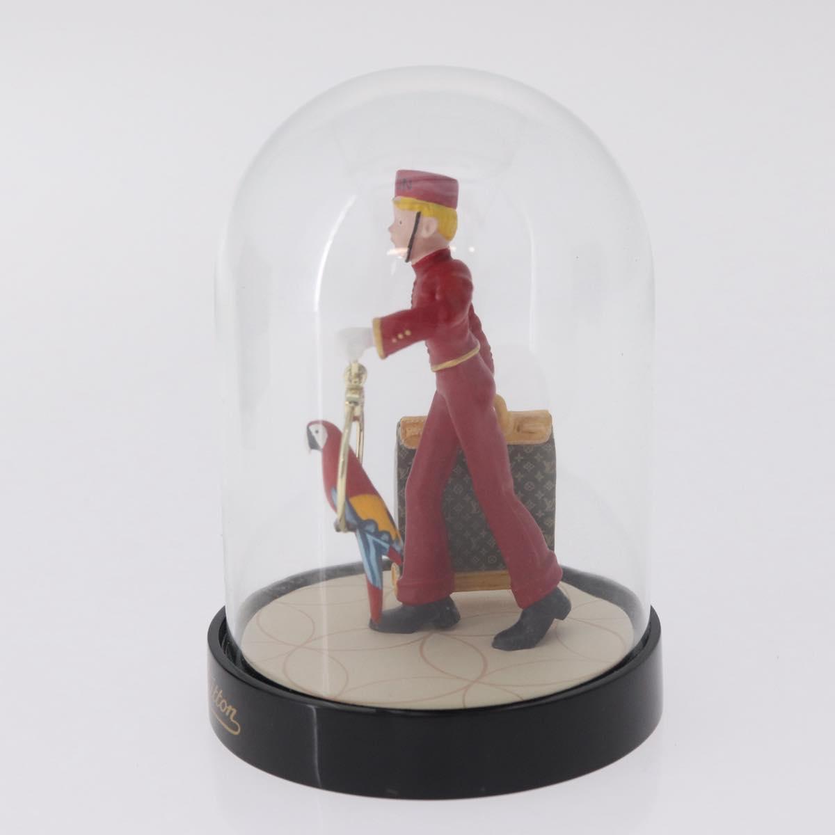 LOUIS VUITTON Pageboy Snow Globe Glass Red Clear LV Auth 209411A