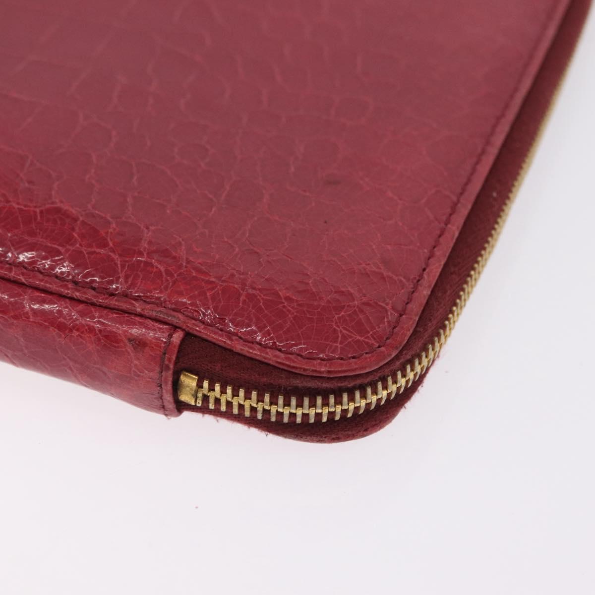 Miu Miu Clutch Bag Leather Pink Gold Auth 209426V