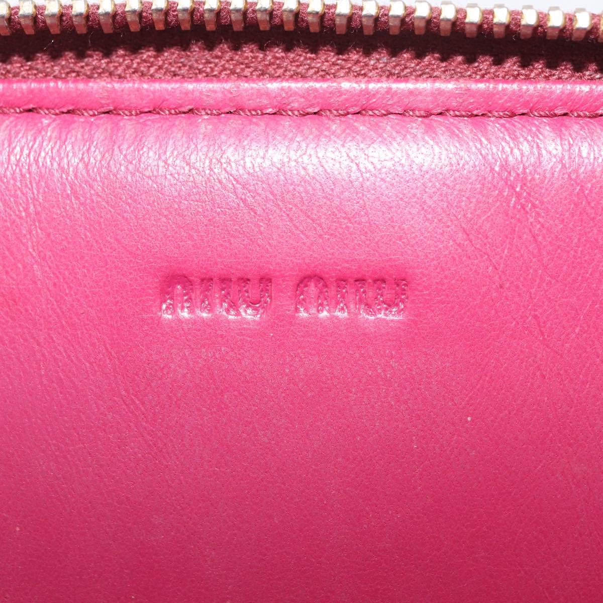 Miu Miu Clutch Bag Leather Pink Gold Auth 209426V