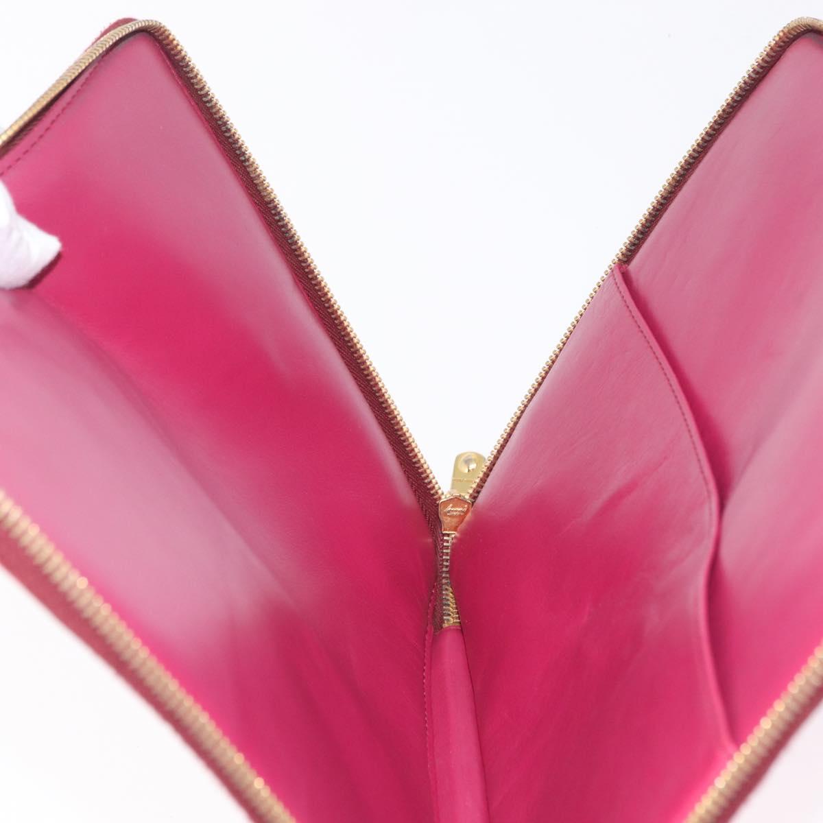 Miu Miu Clutch Bag Leather Pink Gold Auth 209426V