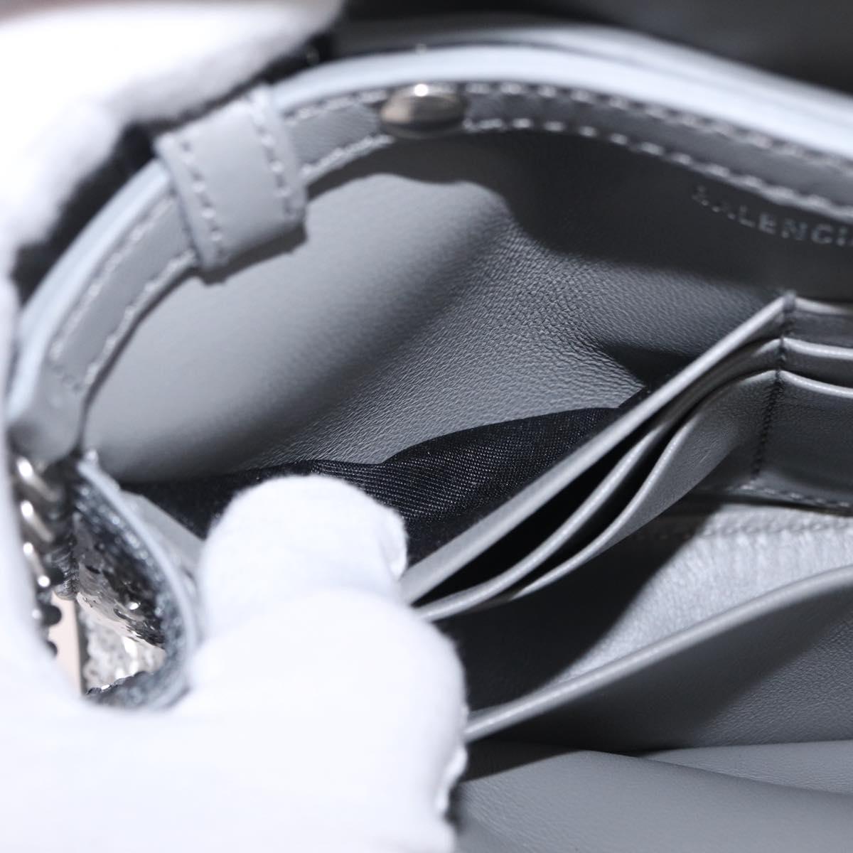 Balenciaga Hourglass Chain Bag Leather Sequins Silver 720349 Auth 209427M