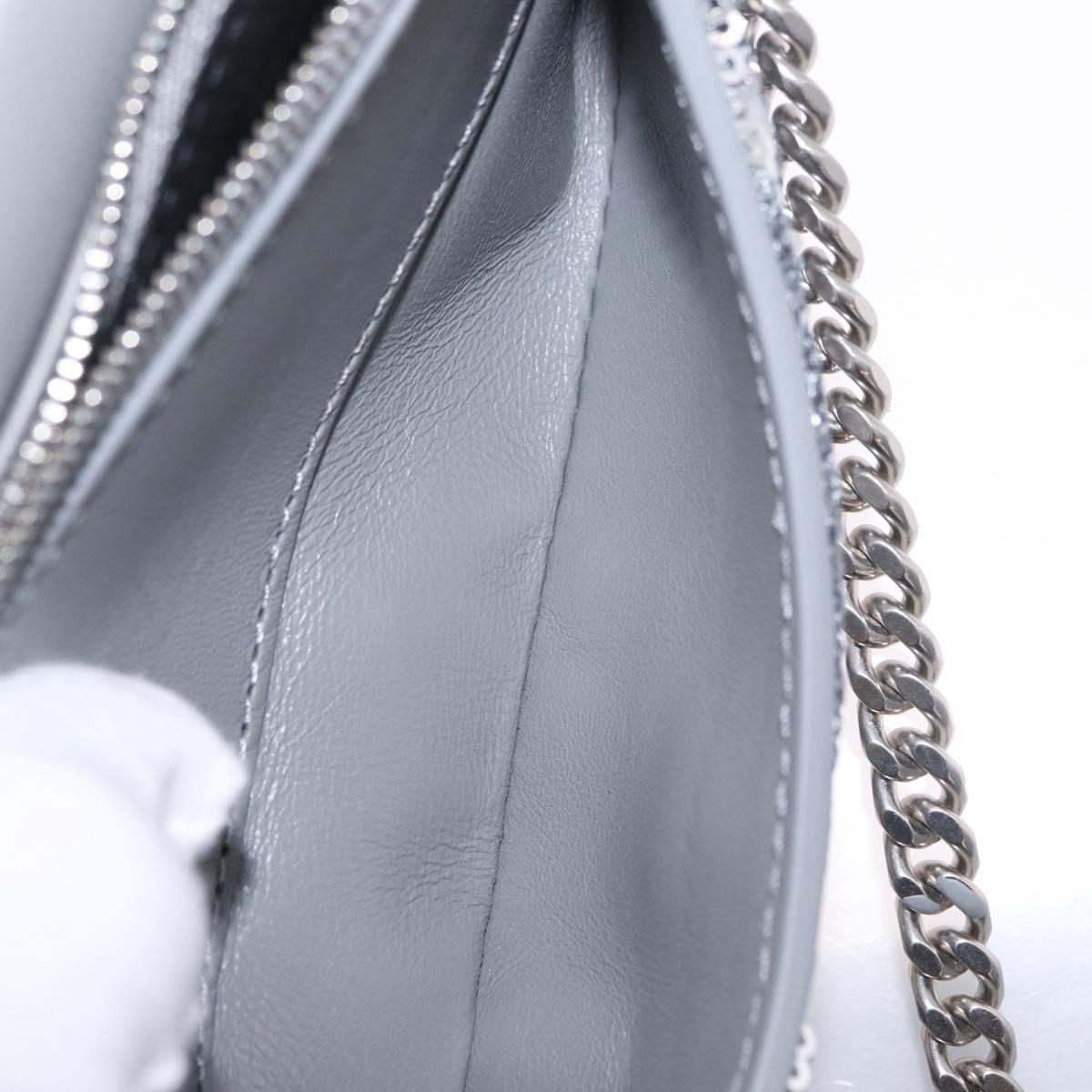 Balenciaga Hourglass Chain Bag Leather Sequins Silver 720349 Auth 209427M