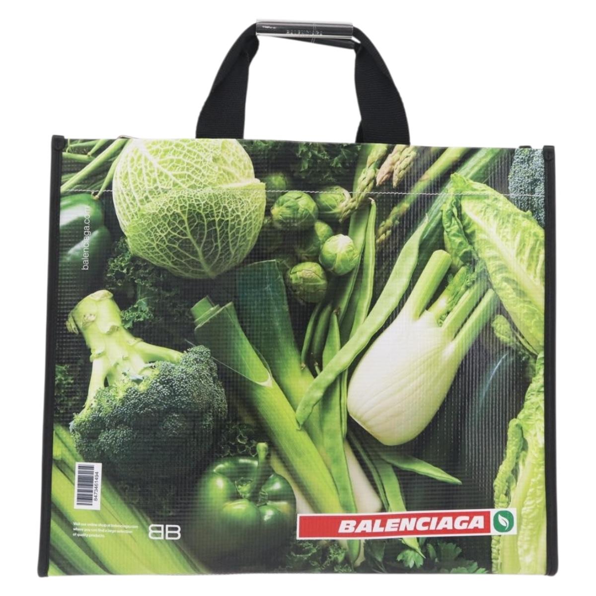 Balenciaga Antwerp Tote Bag Leather 2way Green Silver 787982 Auth 209431V