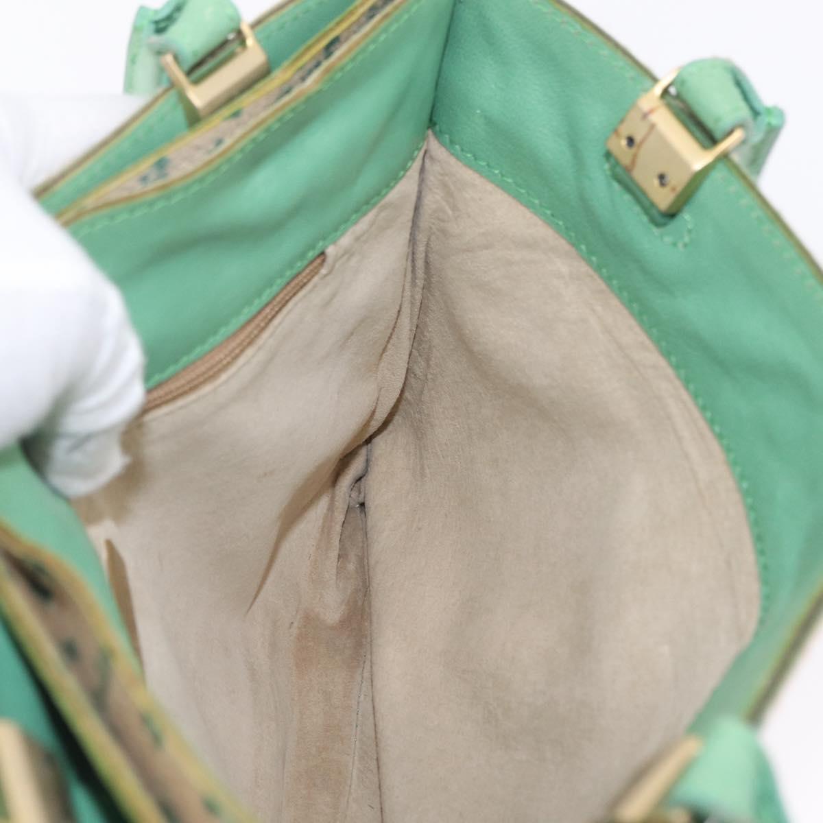 Bottega Veneta INTRECCIATO Tote Bag Harako leather Green Gold Auth 209434A