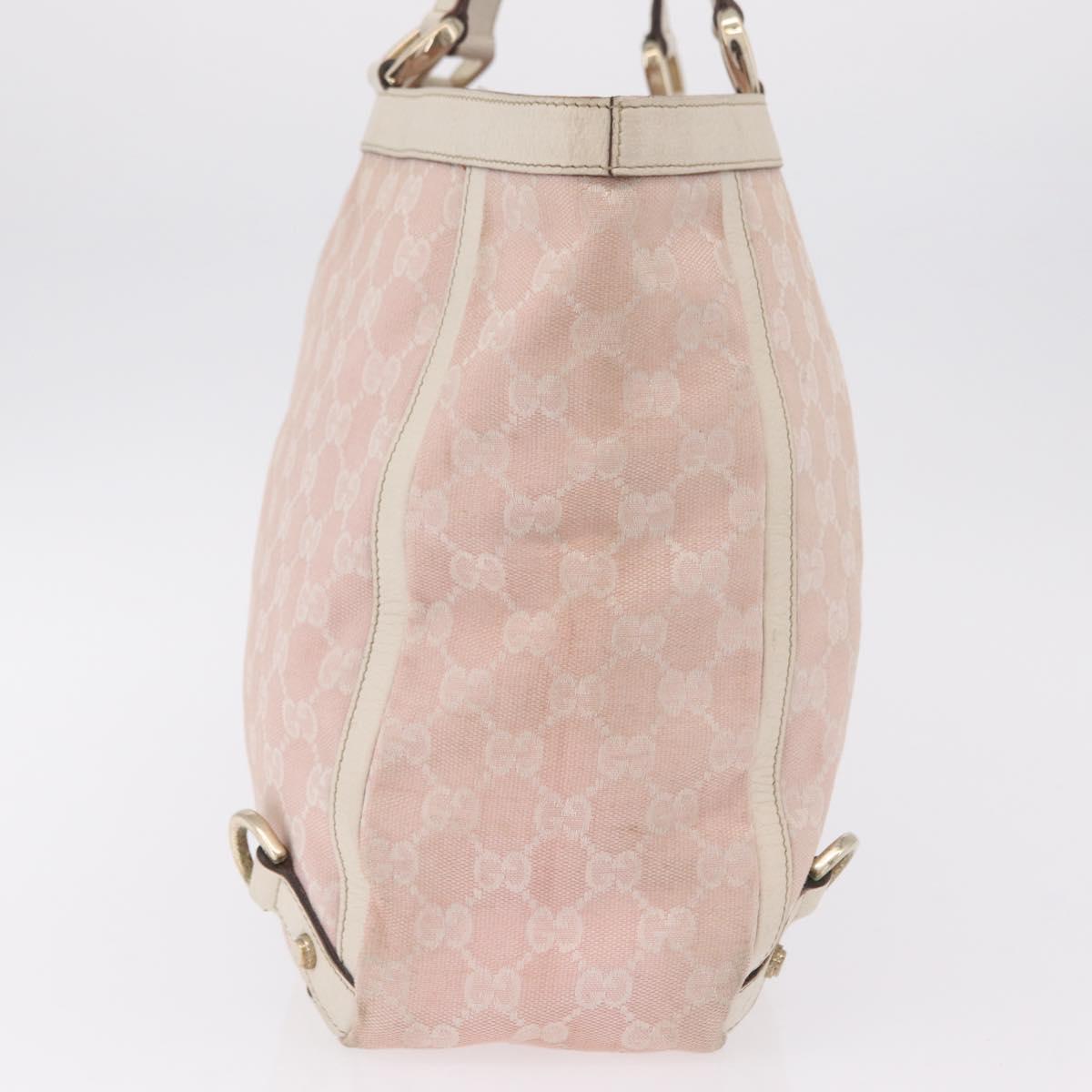 GUCCI GG Canvas Tote Bag Pink Gold 141472 Auth 209435