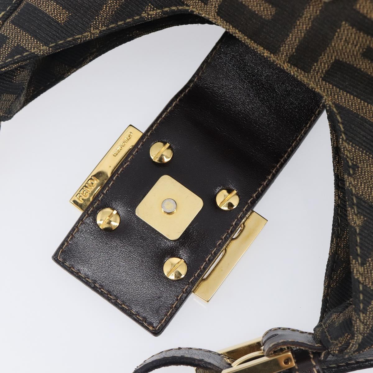 FENDI Zucca Canvas Mamma Baguette Hand Bag Black Brown Auth 209437V