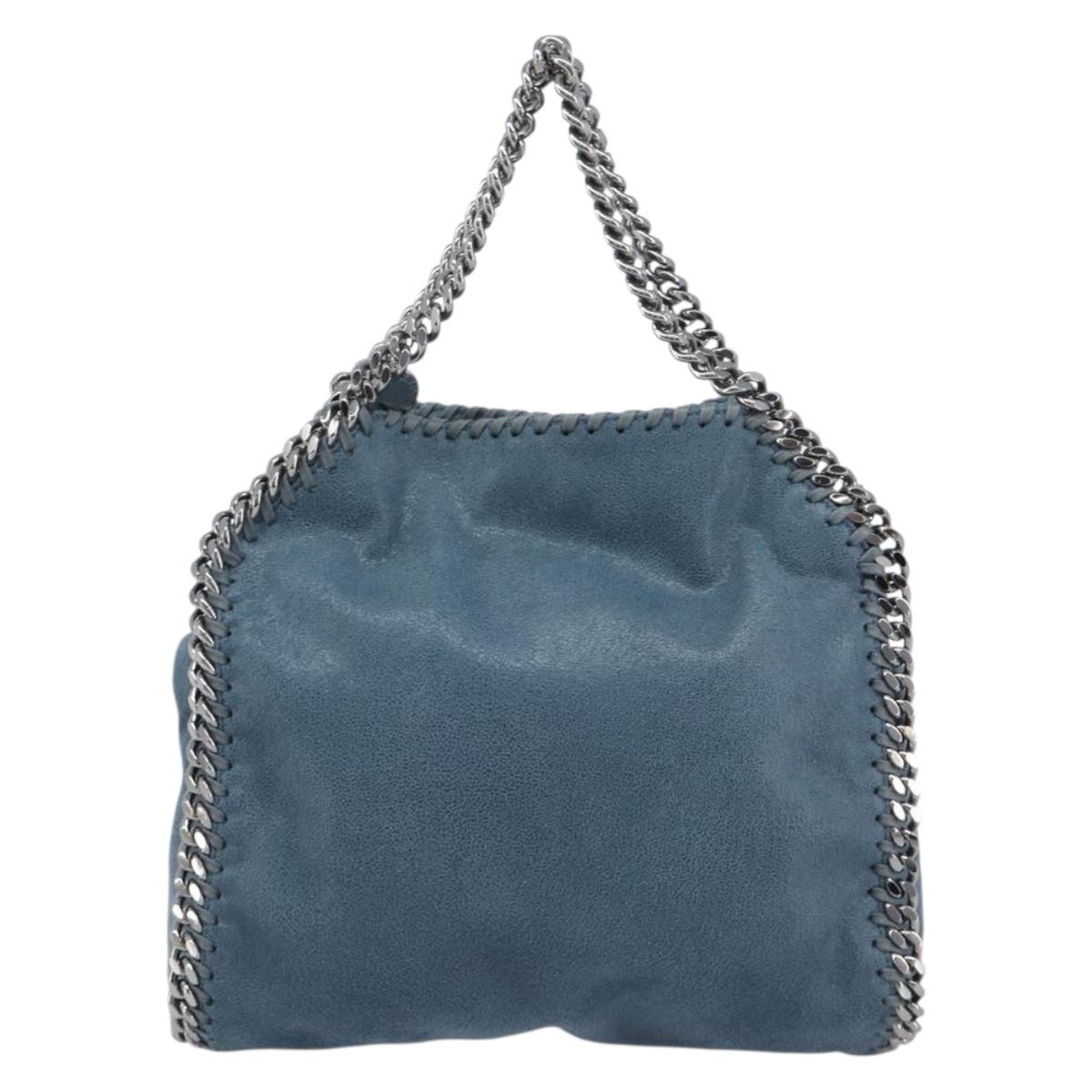Stella McCartney Chain Falabella Shoulder Bag Polyester Blue Silver Auth 209439V