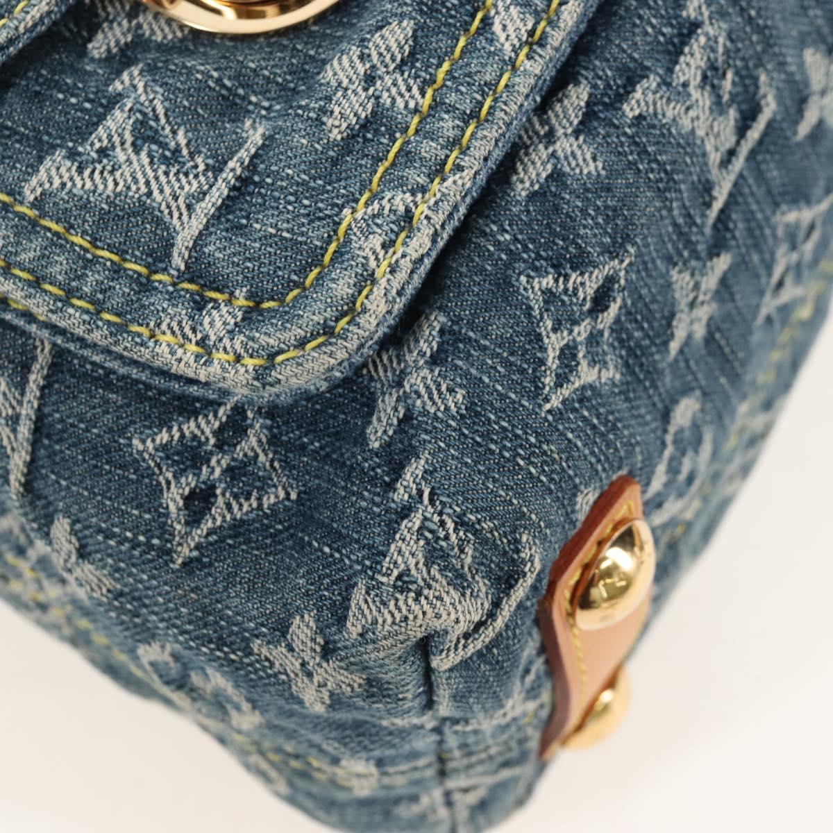 LOUIS VUITTON Monogram Denim Buggy PM Shoulder Bag Blue M95049 LV Auth 209440V