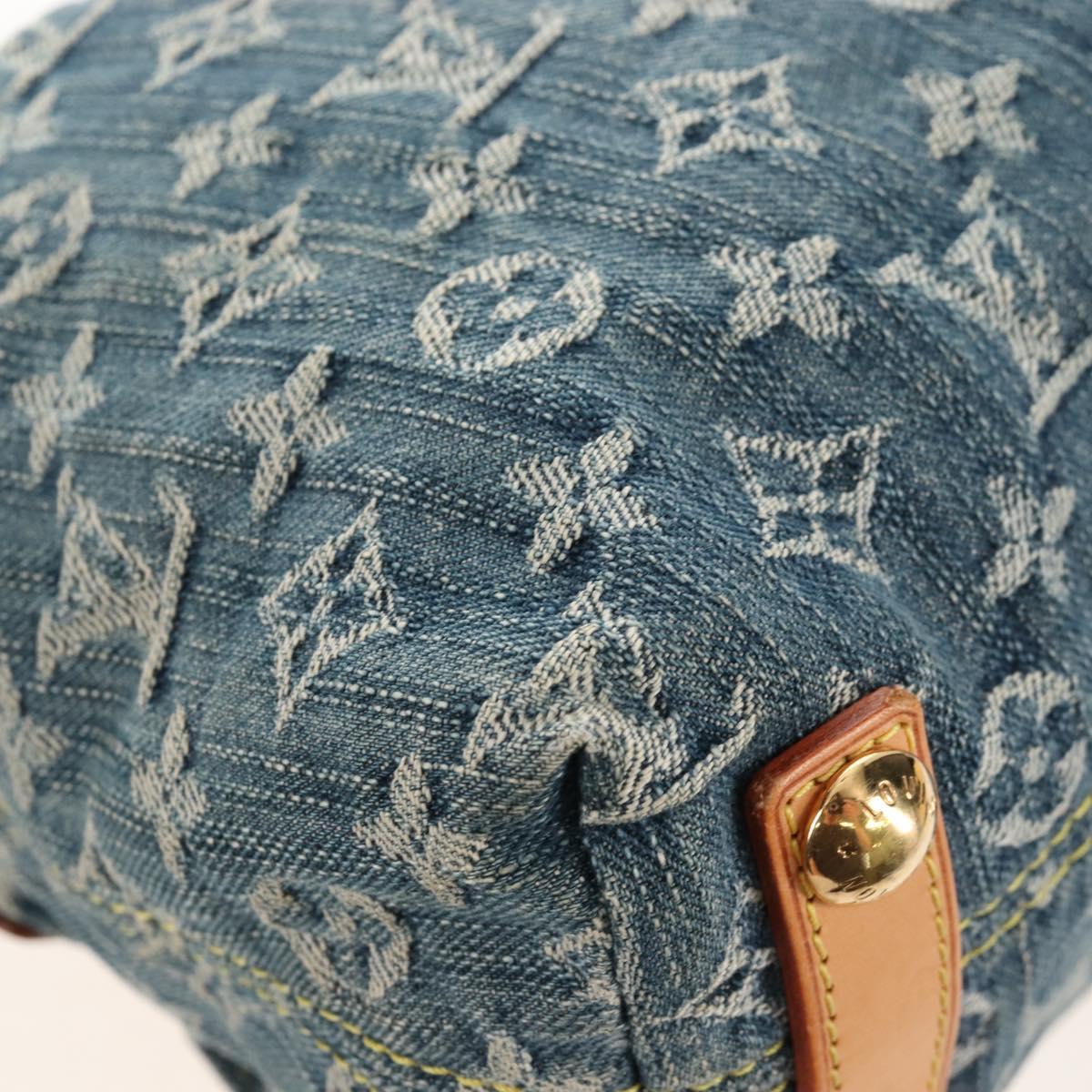 LOUIS VUITTON Monogram Denim Buggy PM Shoulder Bag Blue M95049 LV Auth 209440V
