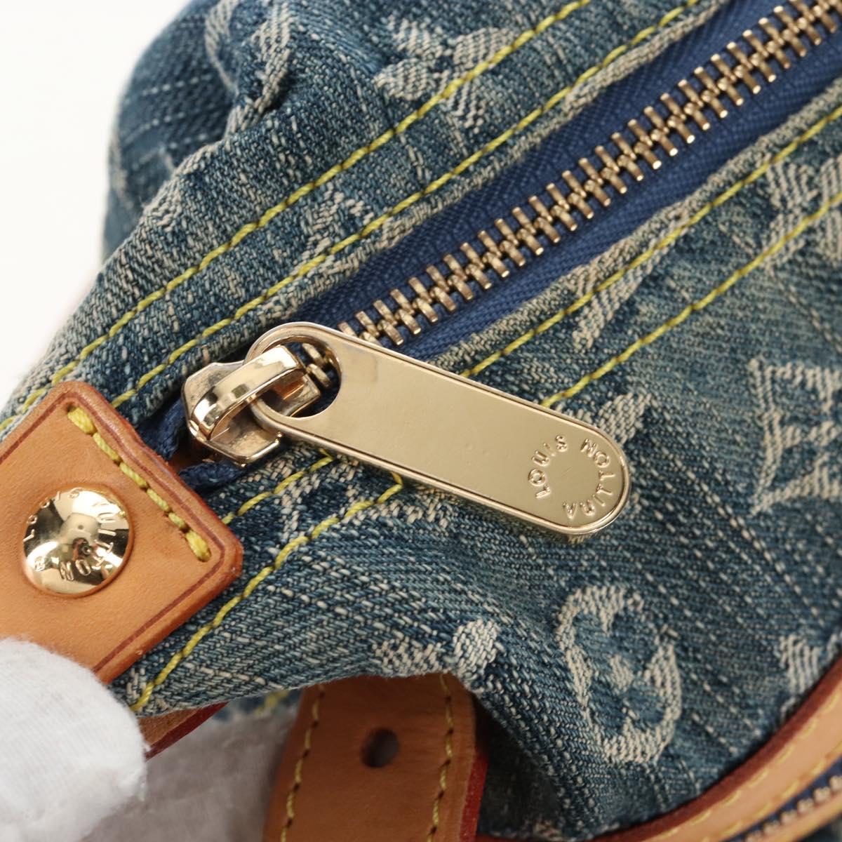 LOUIS VUITTON Monogram Denim Buggy PM Shoulder Bag Blue M95049 LV Auth 209440V