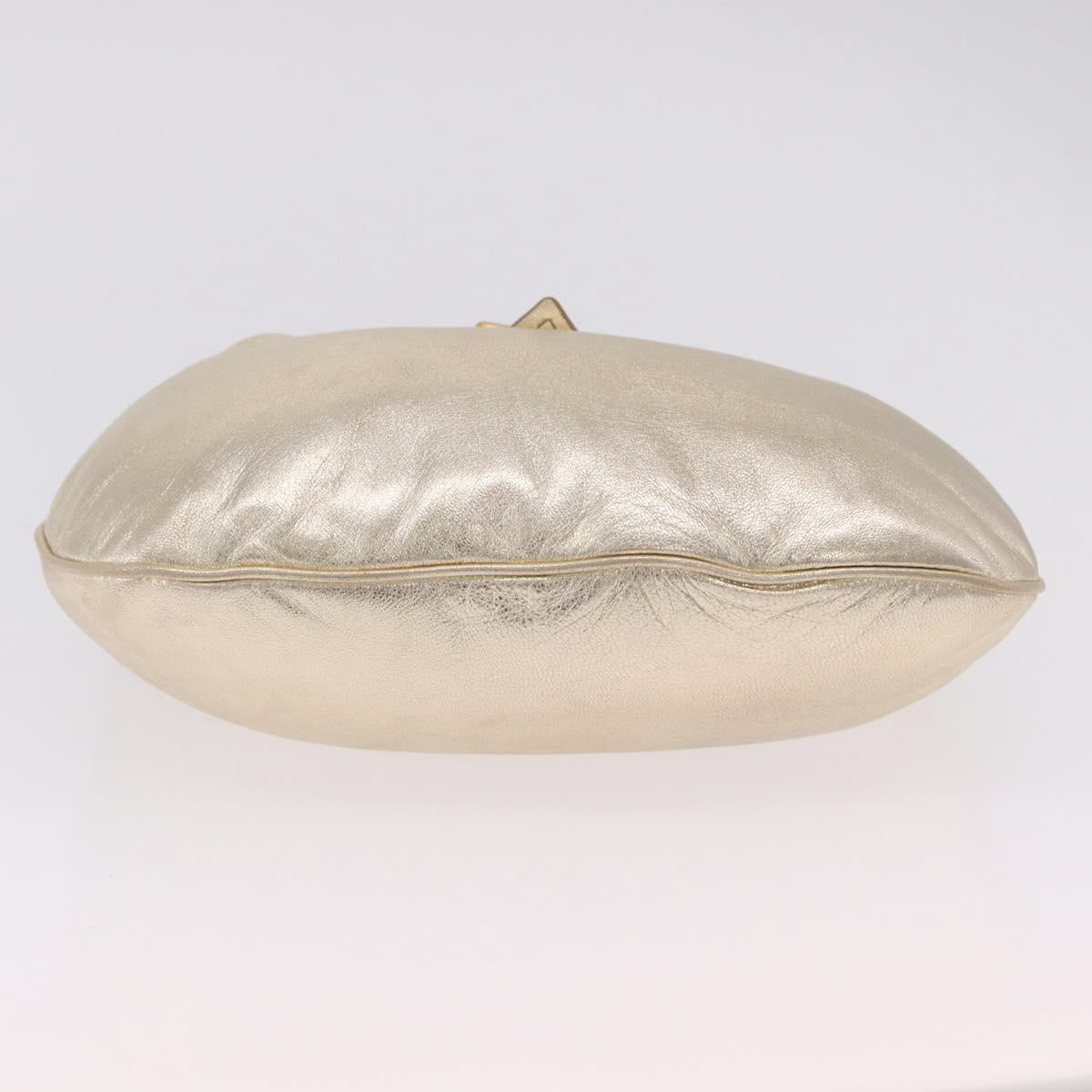 Miu Miu Hand Bag Leather Gold Auth 209441V
