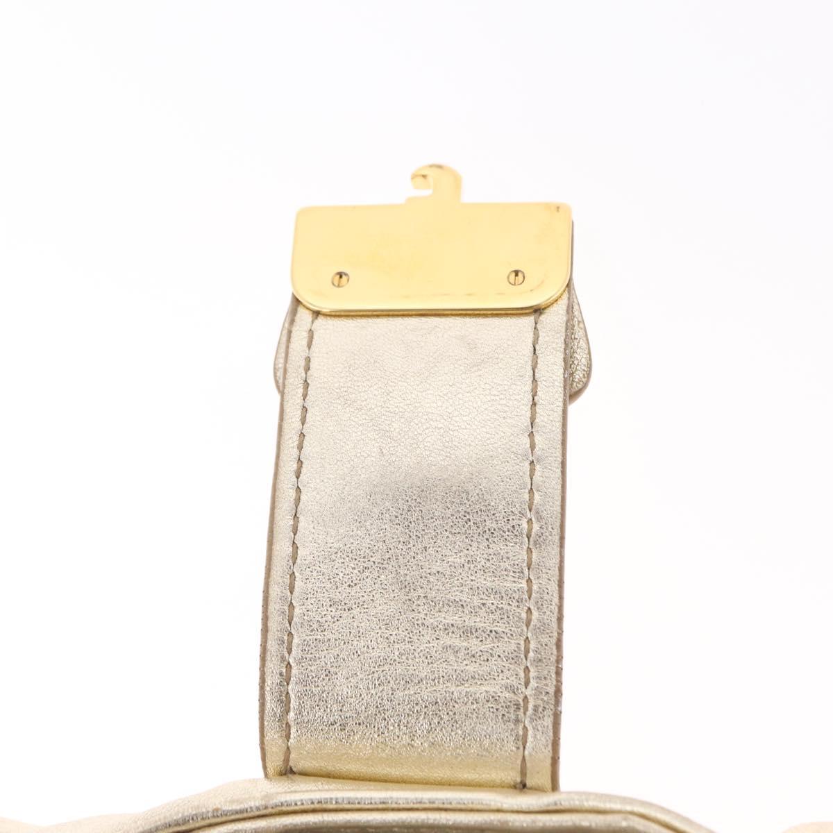 Miu Miu Hand Bag Leather Gold Auth 209441V