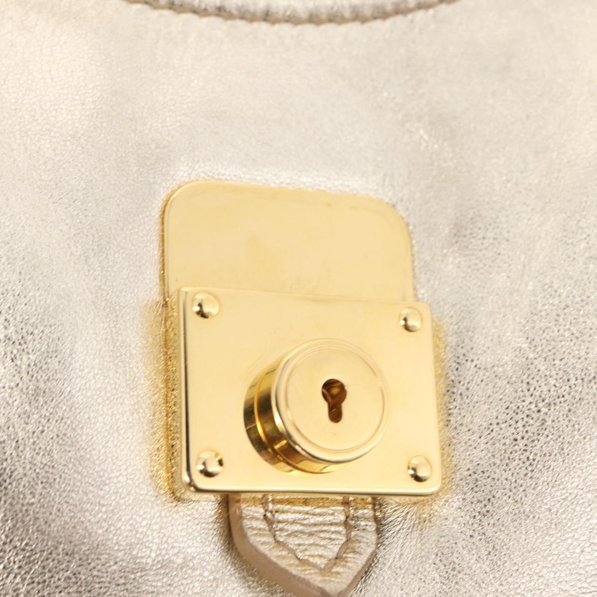 Miu Miu Hand Bag Leather Gold Auth 209441V