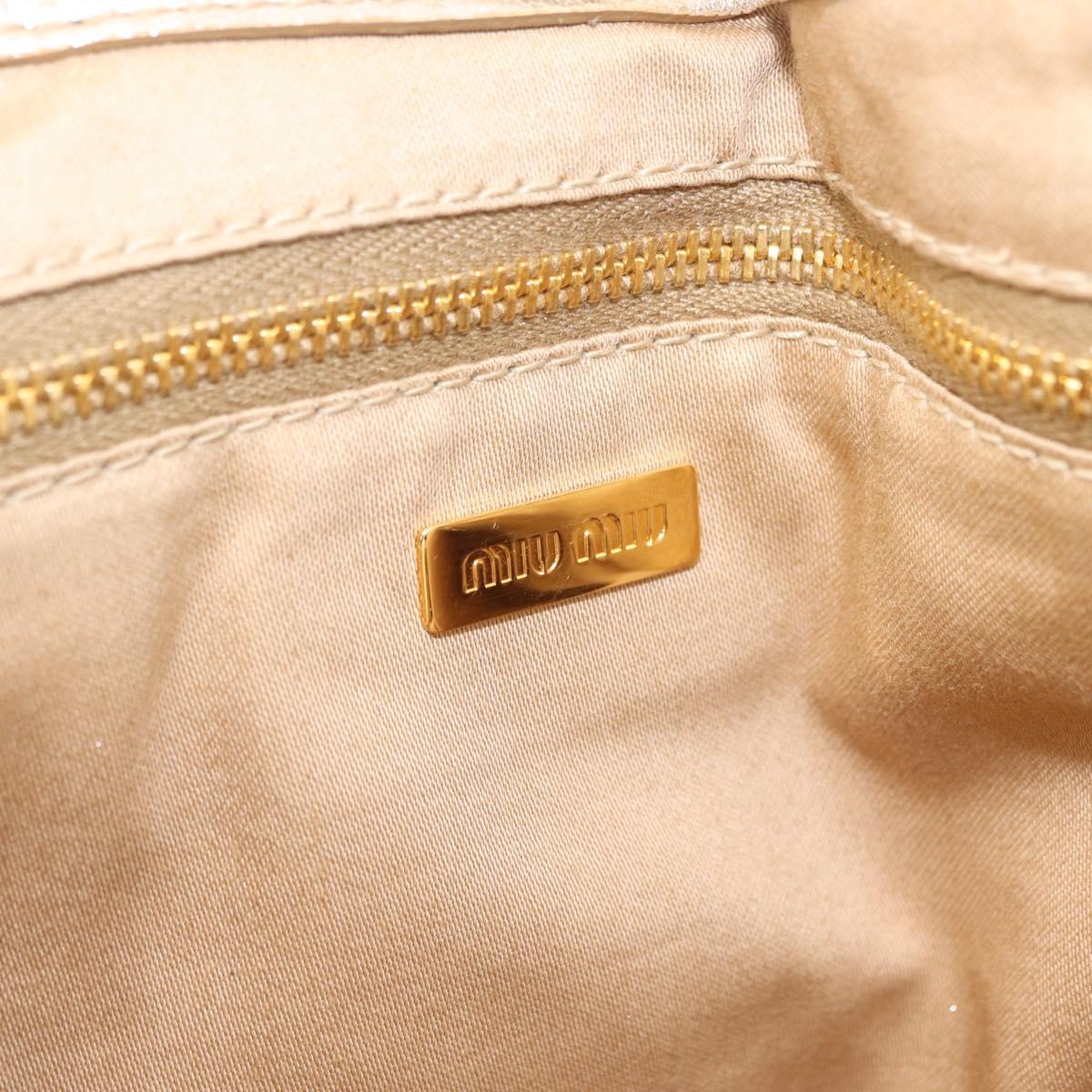 Miu Miu Hand Bag Leather Gold Auth 209441V