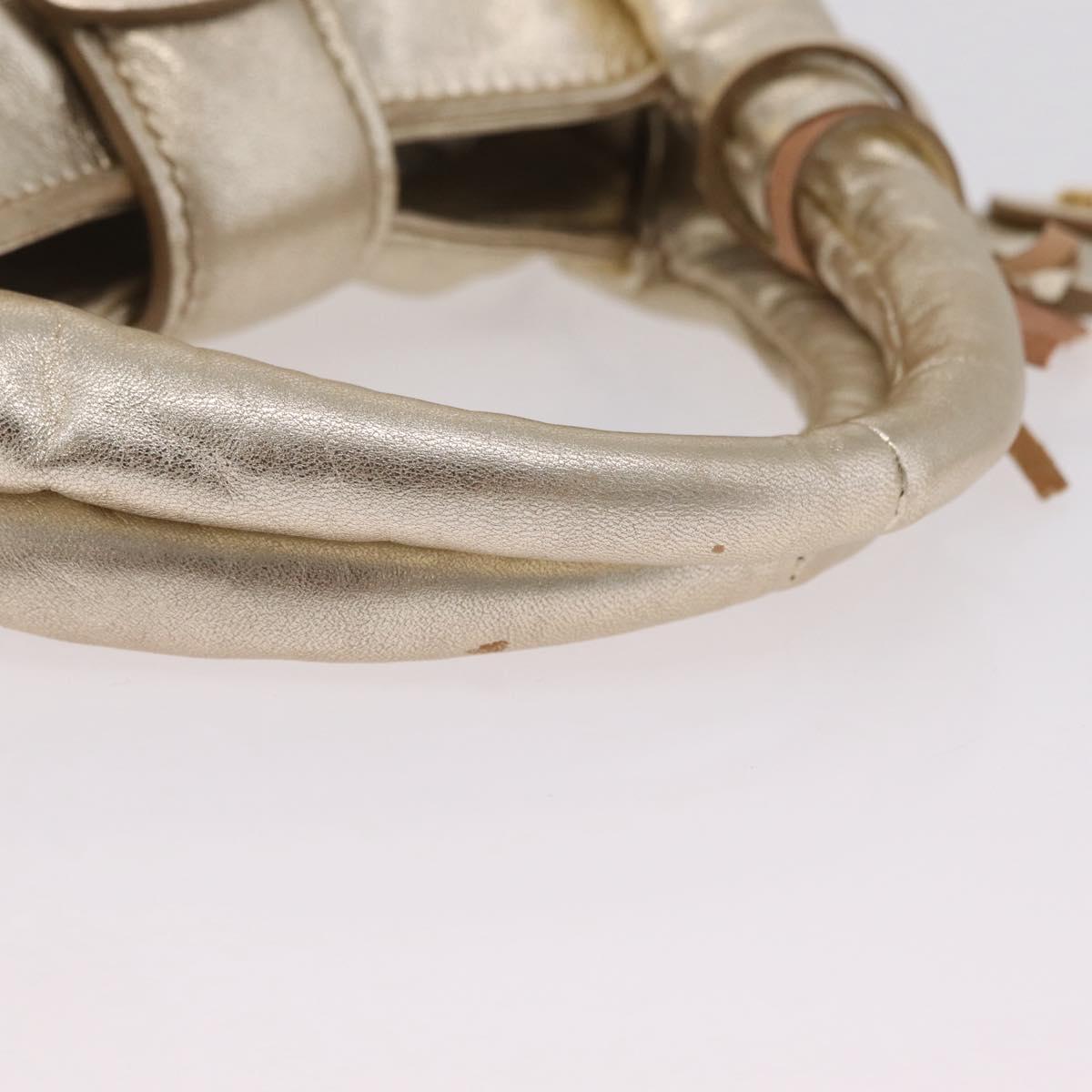 Miu Miu Hand Bag Leather Gold Auth 209441V