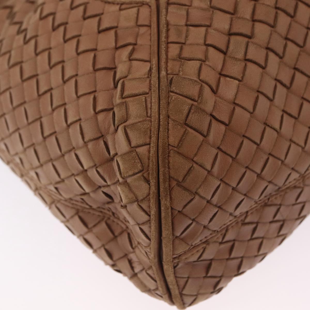 Bottega Veneta INTRECCIATO Shoulder Bag Leather Brown 145552 Auth 209447A