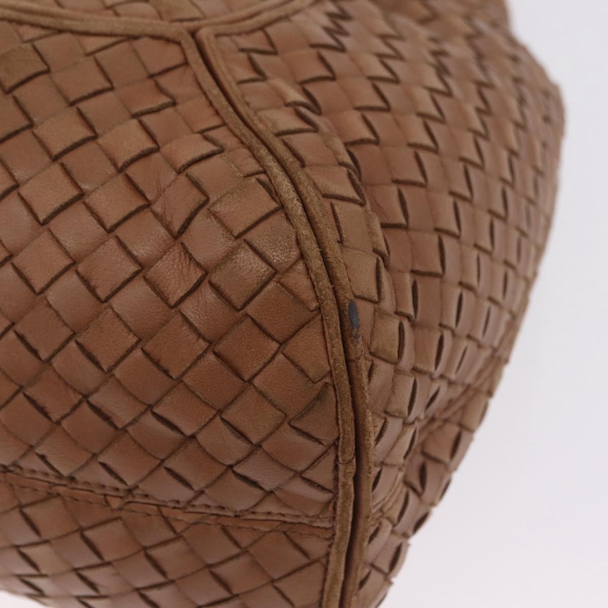 Bottega Veneta INTRECCIATO Shoulder Bag Leather Brown 145552 Auth 209447A