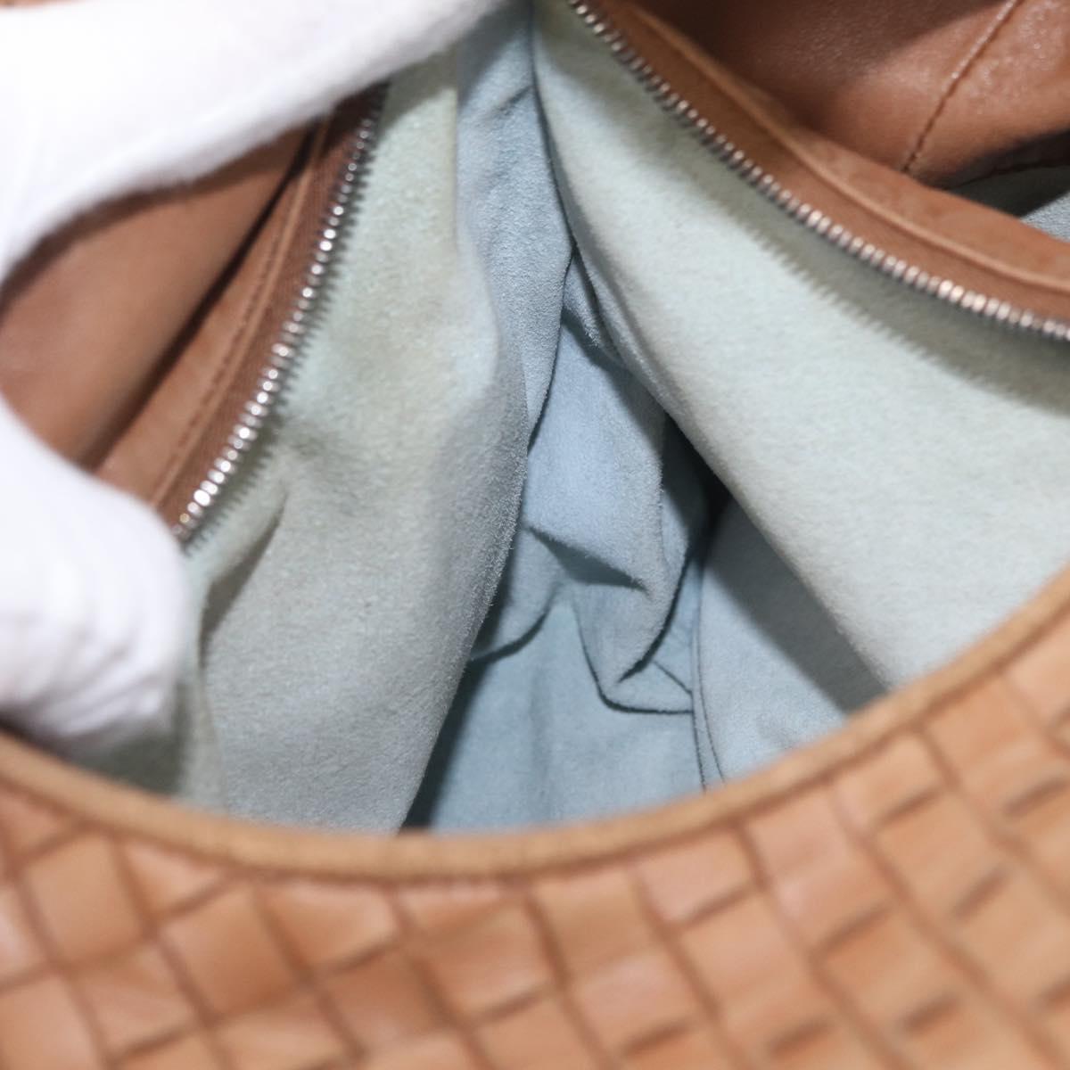 Bottega Veneta INTRECCIATO Shoulder Bag Leather Brown 145552 Auth 209447A