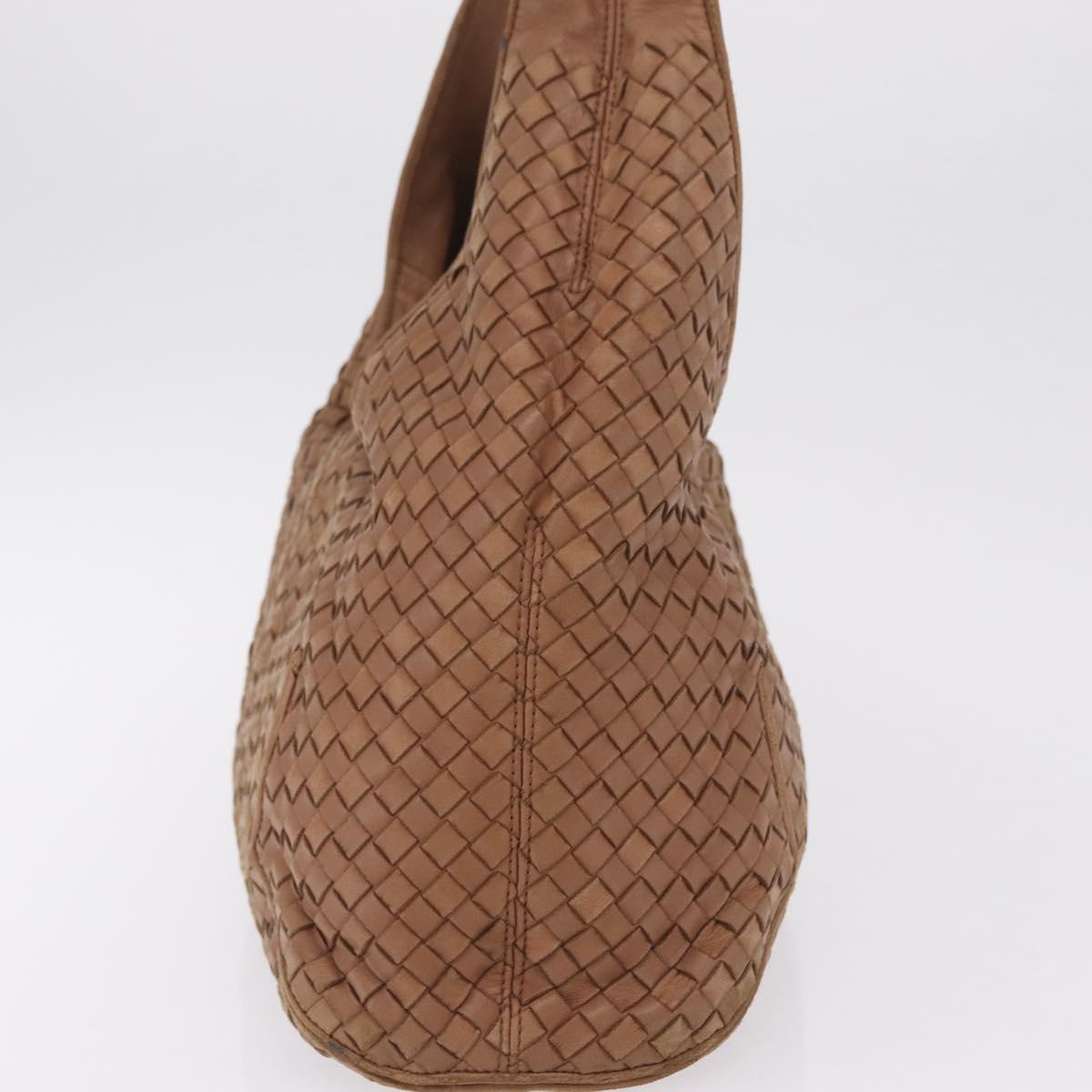 Bottega Veneta INTRECCIATO Shoulder Bag Leather Brown 145552 Auth 209447A