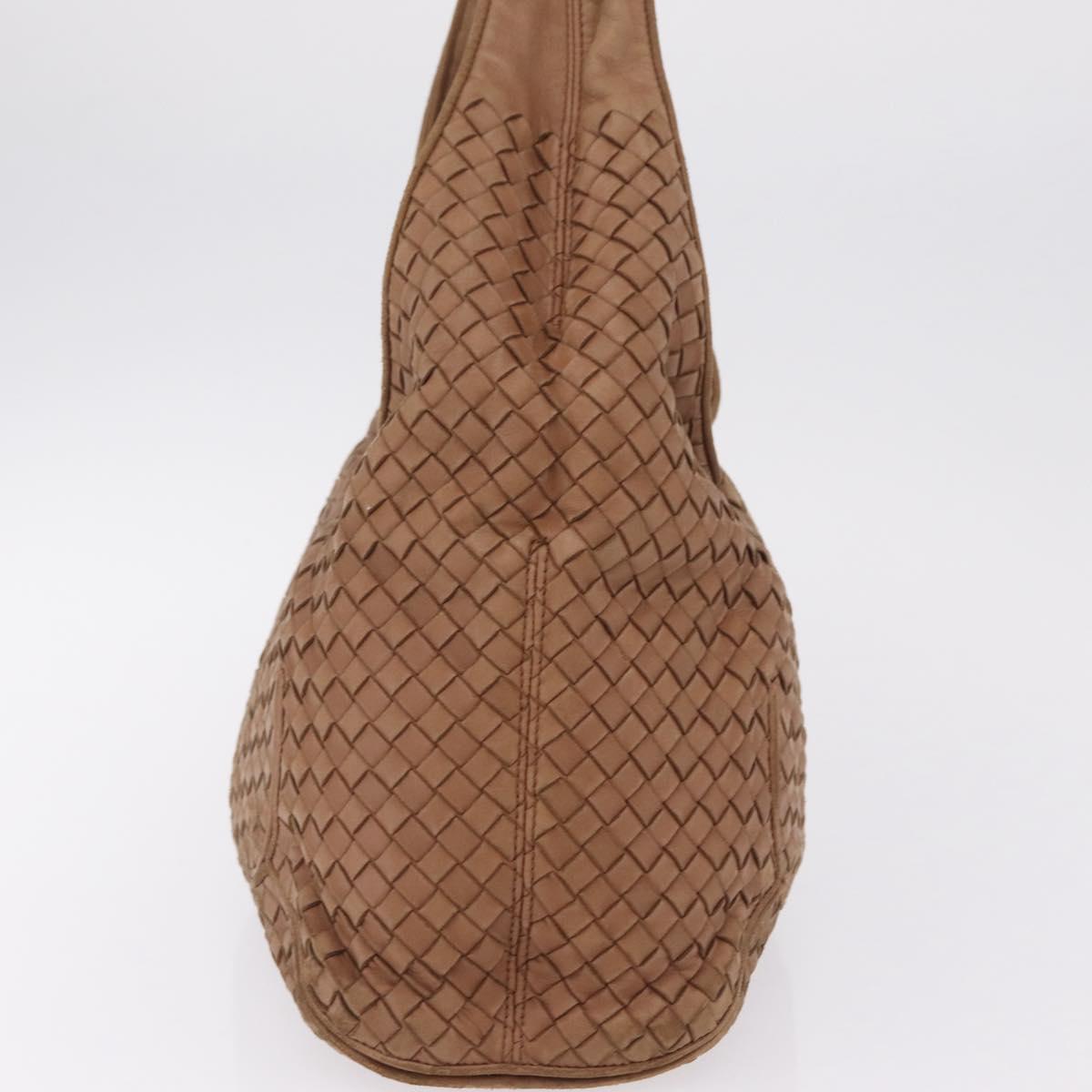 Bottega Veneta INTRECCIATO Shoulder Bag Leather Brown 145552 Auth 209447A