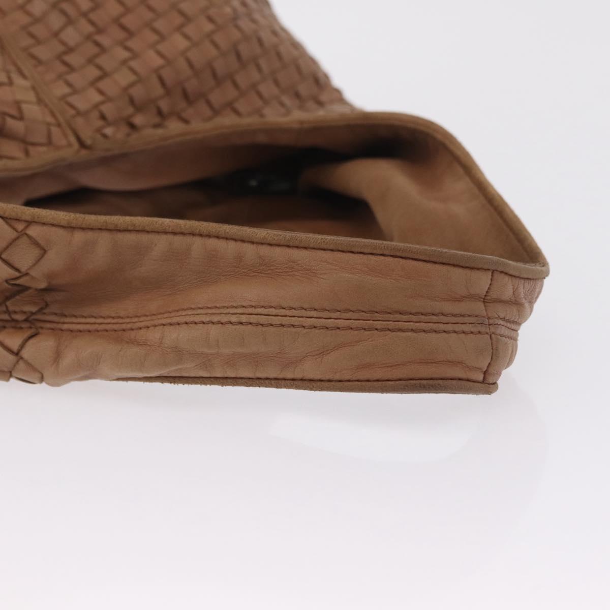Bottega Veneta INTRECCIATO Shoulder Bag Leather Brown 145552 Auth 209447A