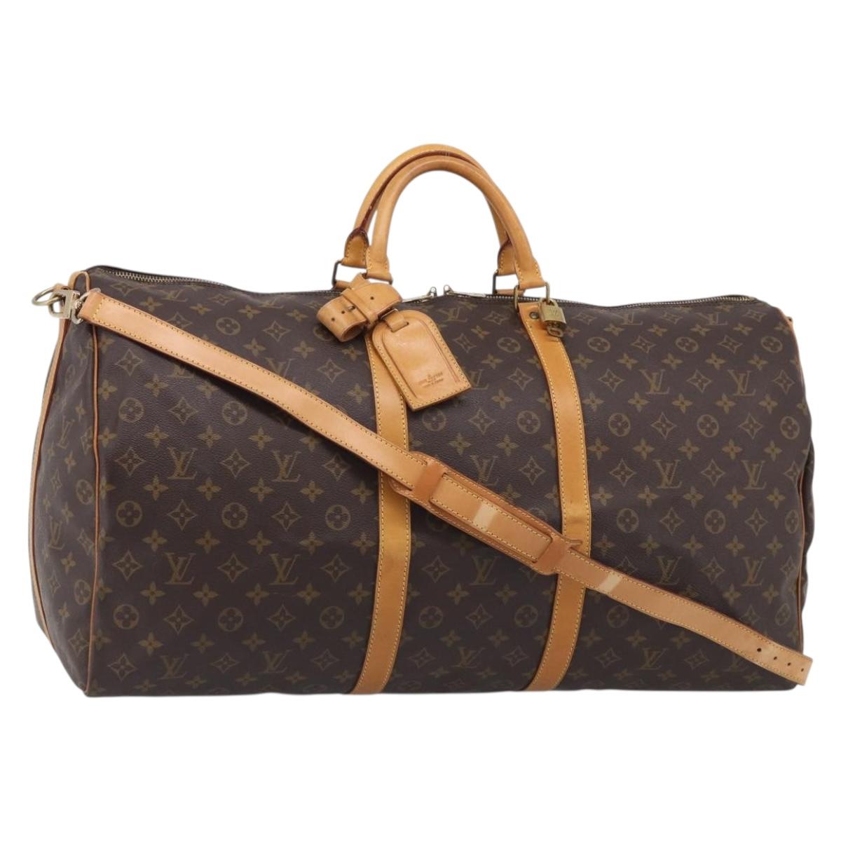 LOUIS VUITTON Monogram Keepall Bandouliere 60 Boston Bag M41412 LV Auth 209456V